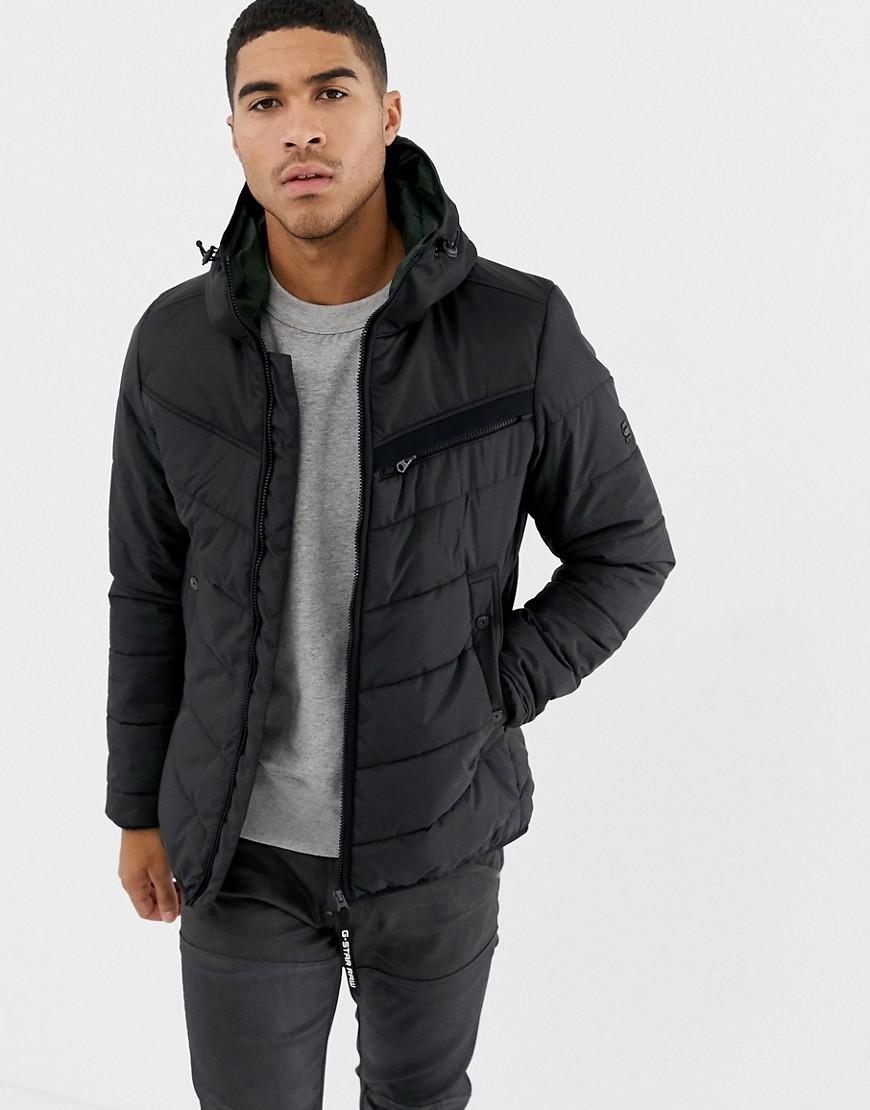 G-Star RAW Denim Attac Quilted Jacket With Hood in Black for Men - Lyst