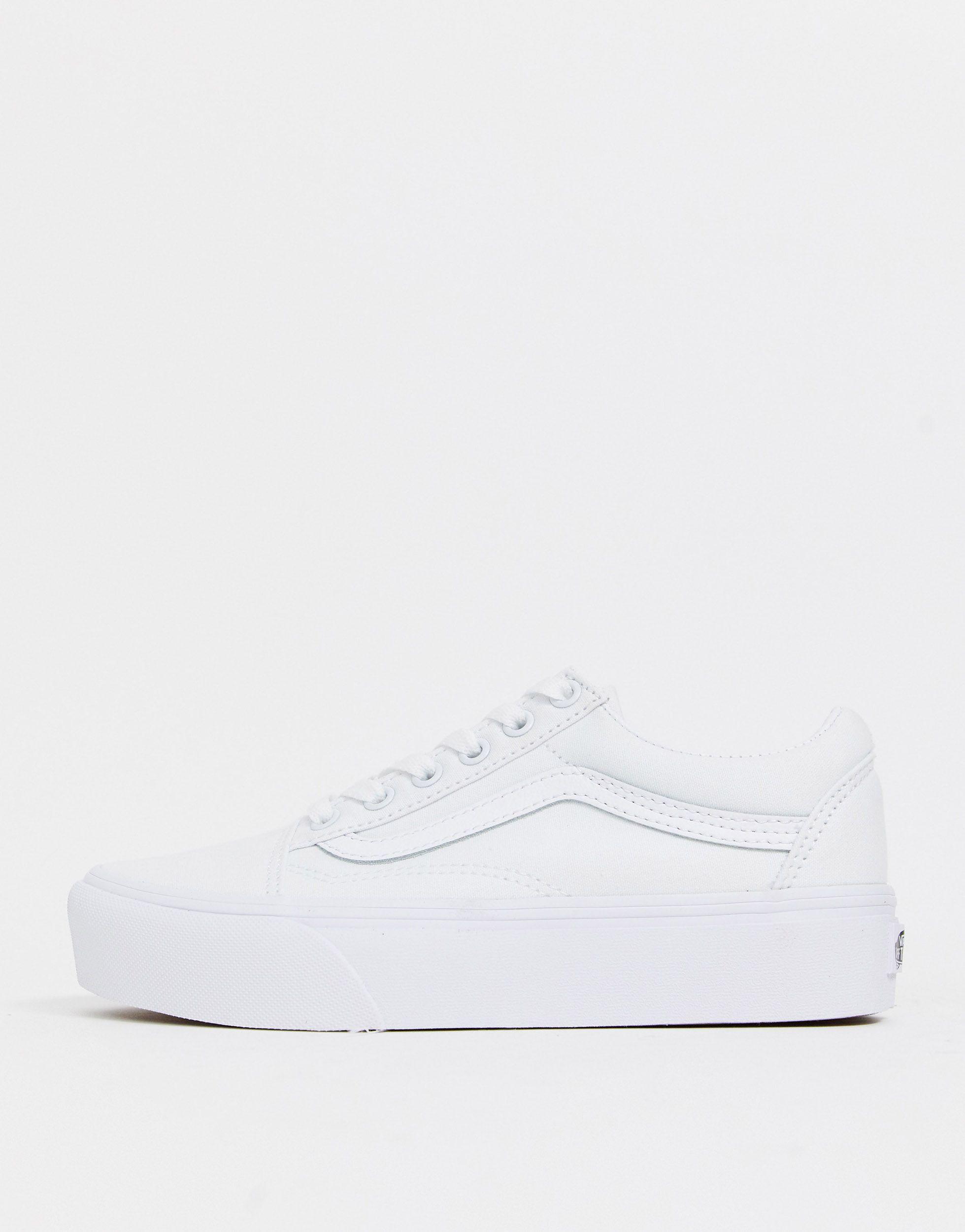vans classic old skool triple white trainers