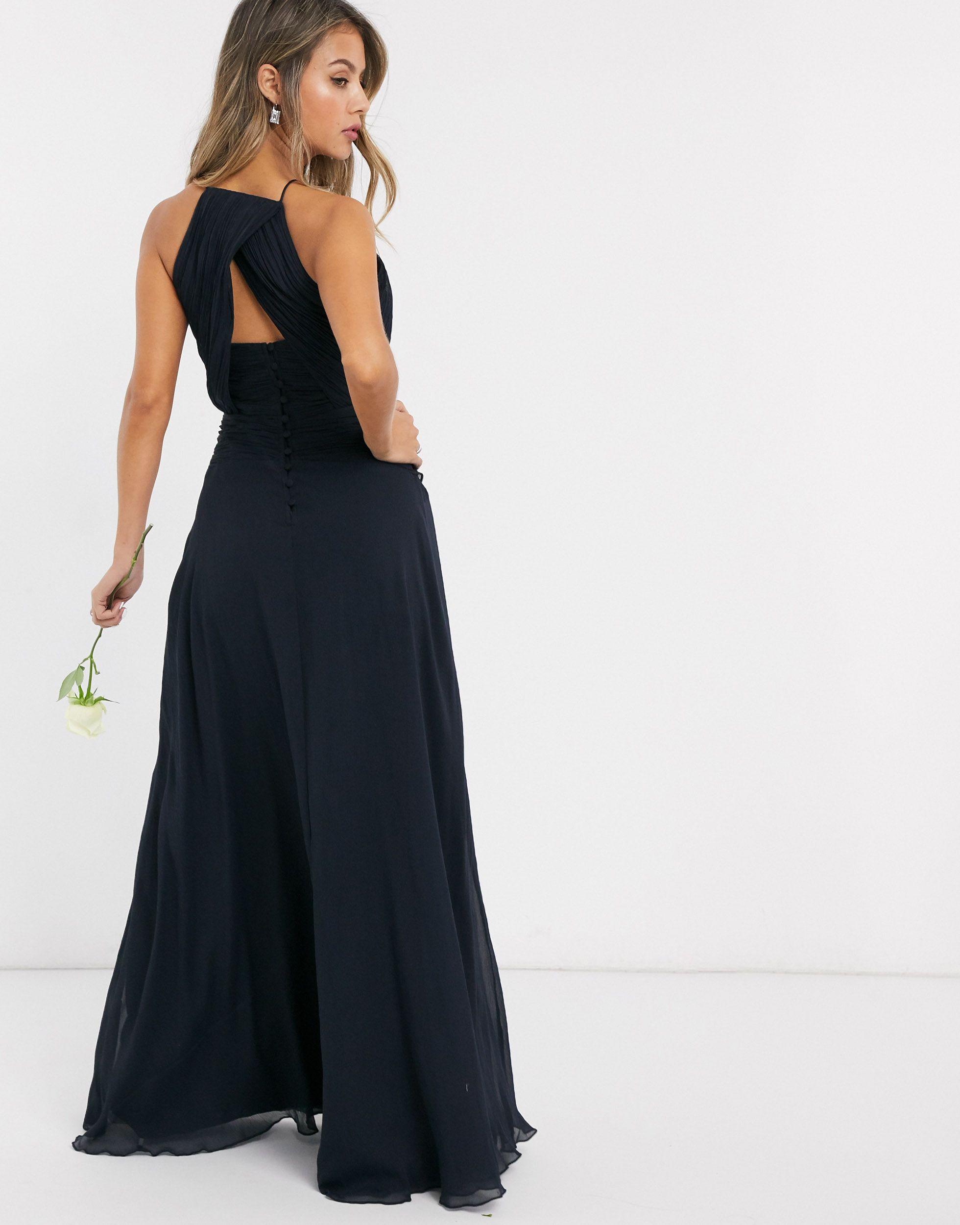 asos navy blue bridesmaid dress