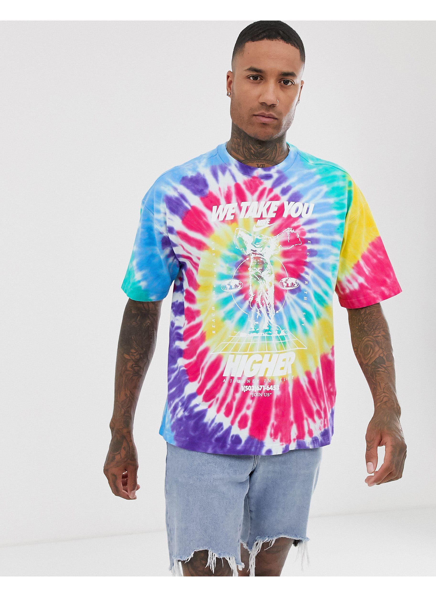 Werkgever Echt Archaïsch Nike T-shirt Met Gekleurde Tie-dye in het Blauw voor heren | Lyst NL