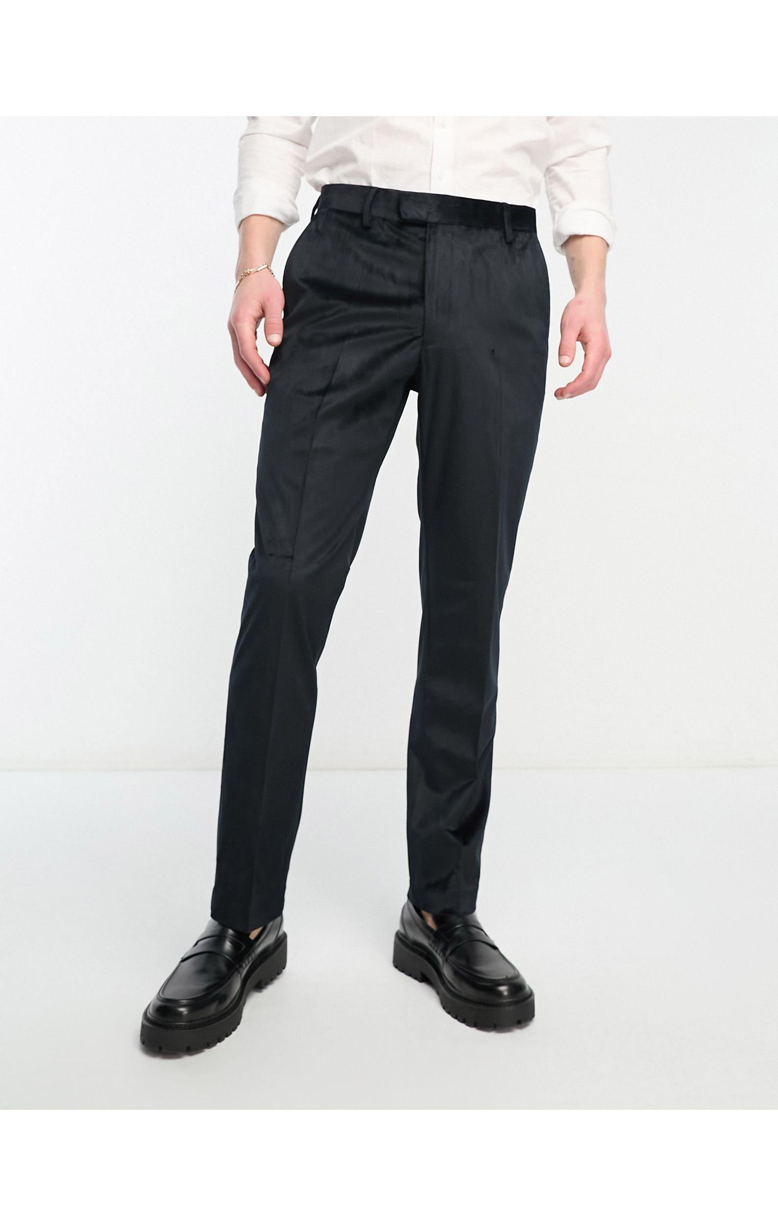 ASOS DESIGN Curve jersey split front suit pants in black velvet | ASOS