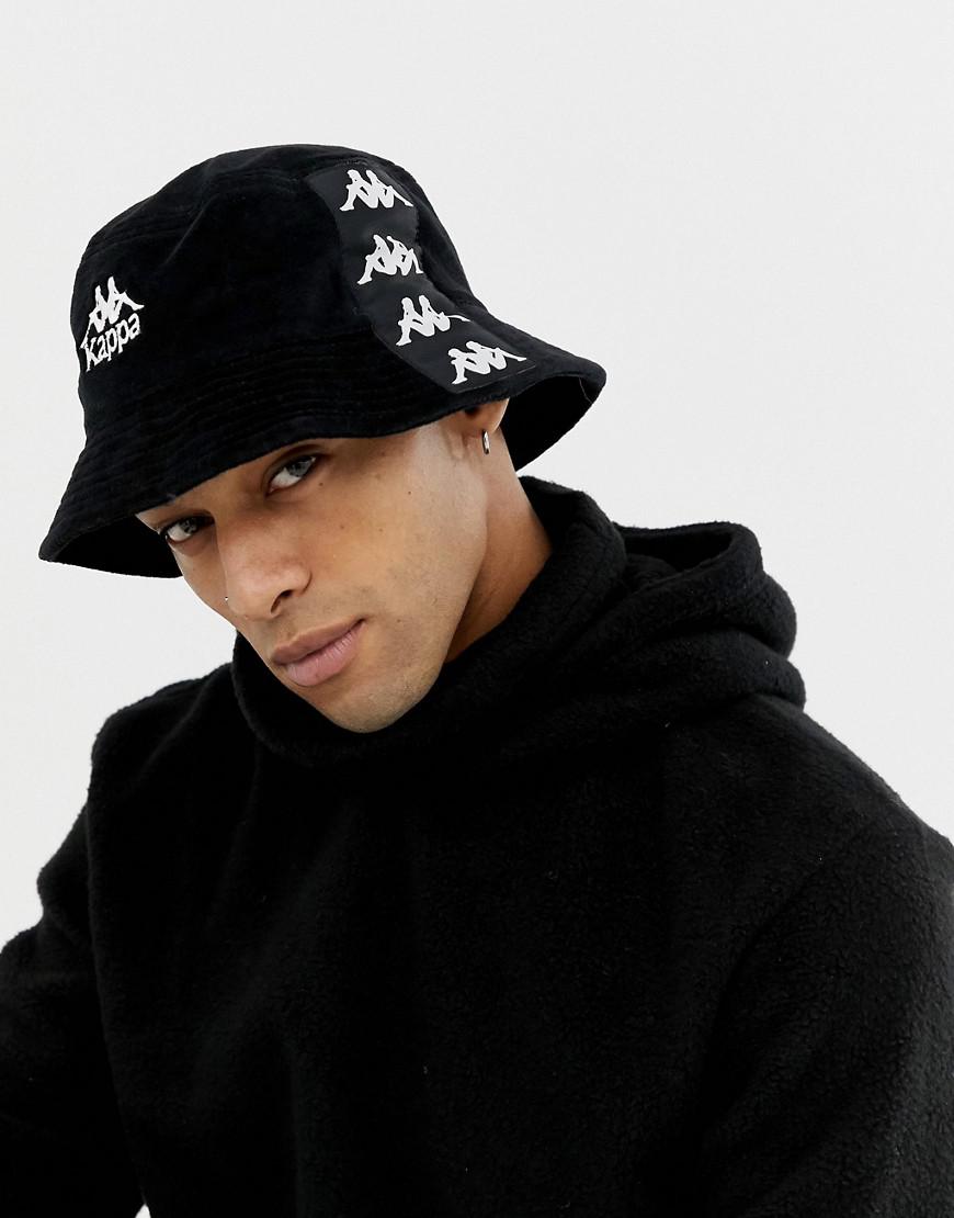 Kappa Cotton Velour Bucket Hat With Embroidered Logo And Logo Taping In  Black for Men - Lyst