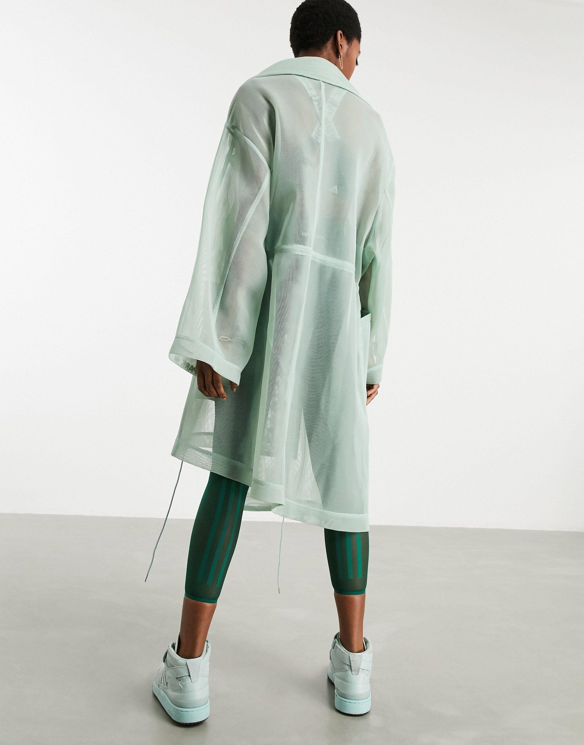 Ivy Park Adidas X Mesh Trench Coat in Green | Lyst