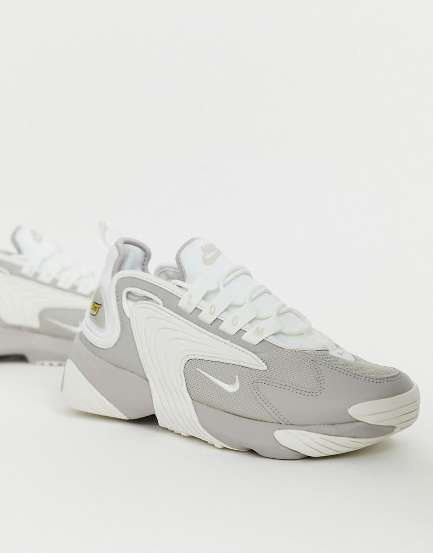 Nike Leather Beige And White Zoom 2k Sneakers in Natural - Lyst