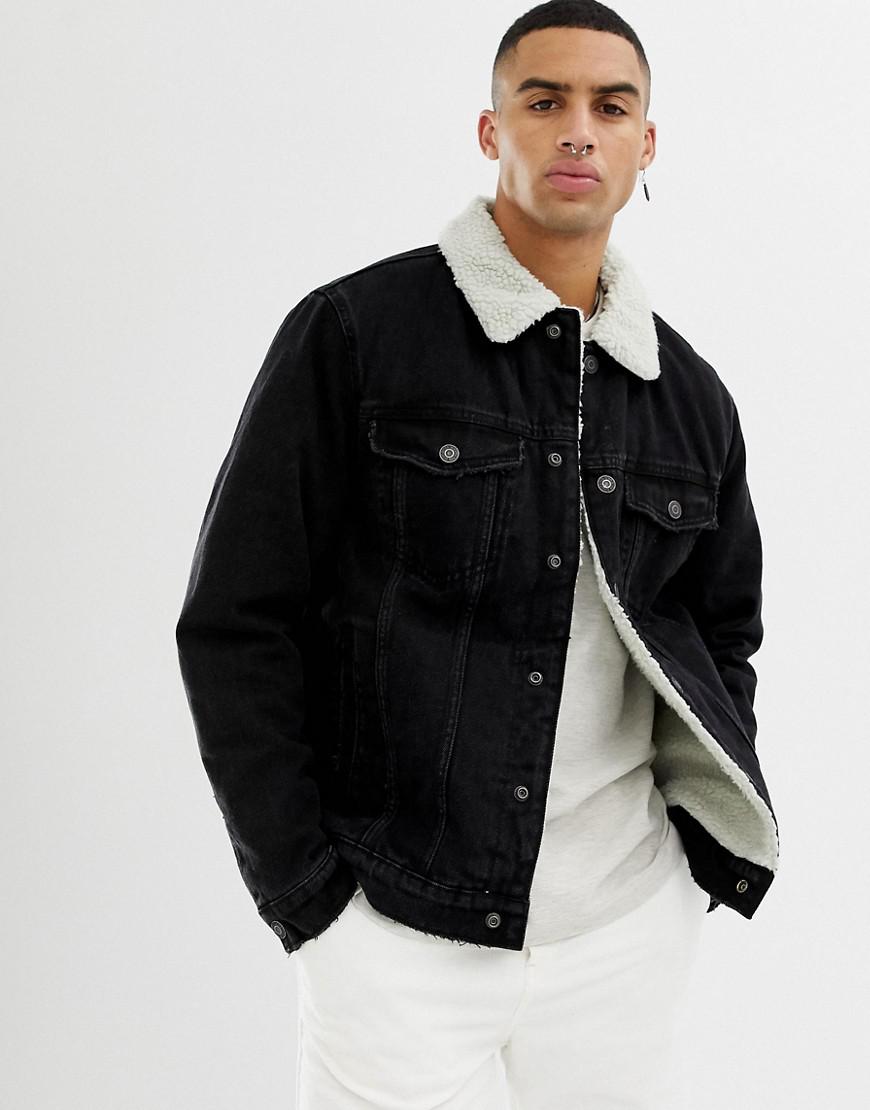 bershka borg jacket