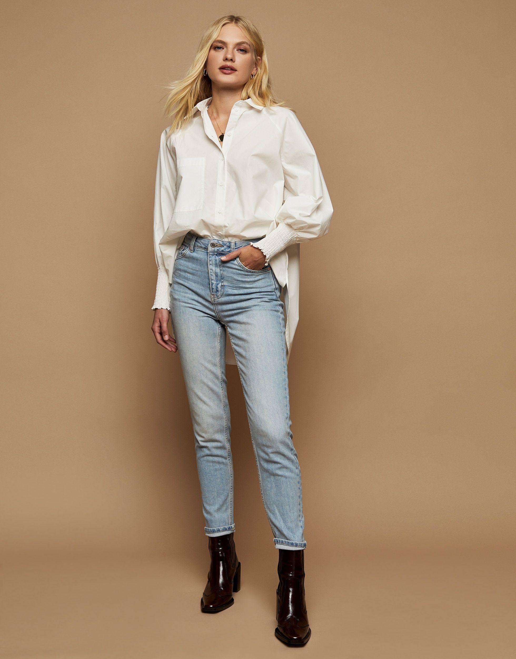 topshop bleach stone premium mom tapered jeans