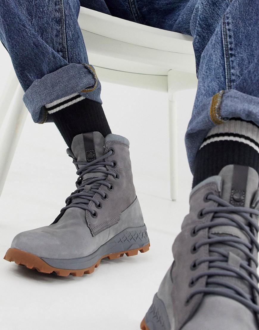 Brooklyn Side Zip Boots in Grey 