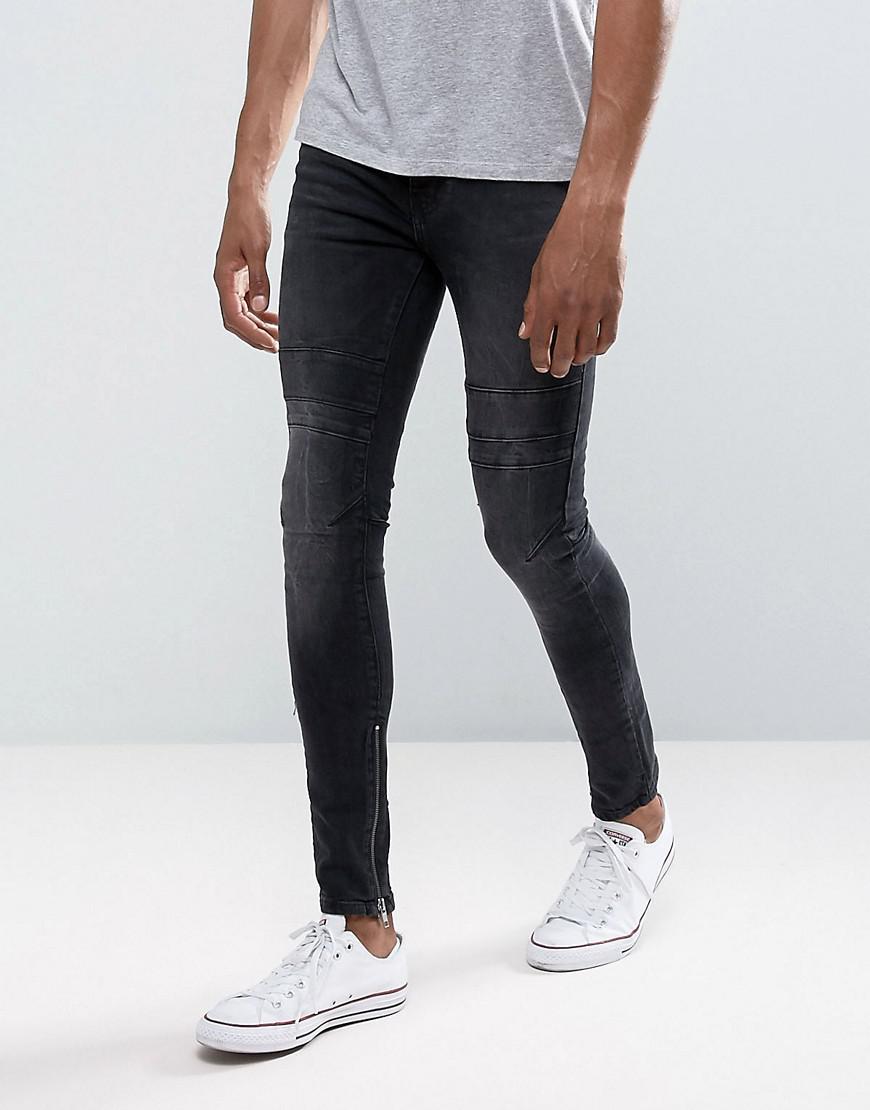 new look mens black skinny jeans