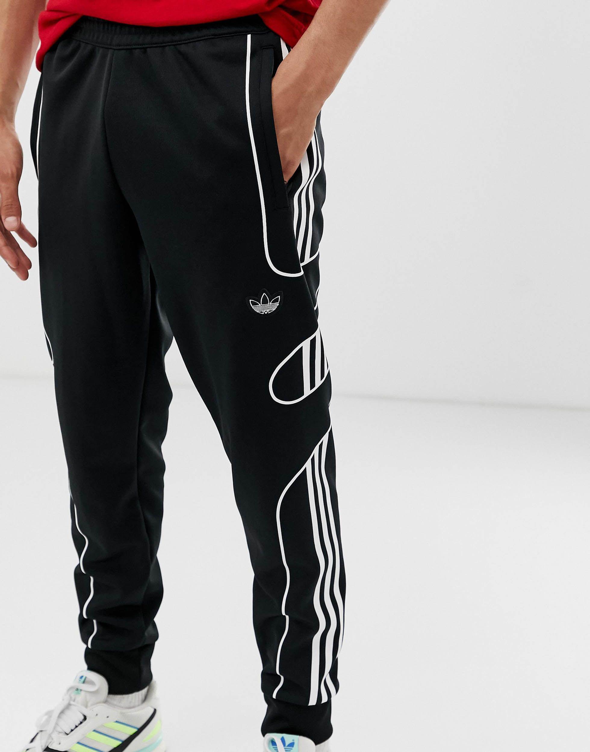 adidas Originals Cotton Flamestrike Sweatpants With Floating 3 Stripes in  Black for Men | Lyst