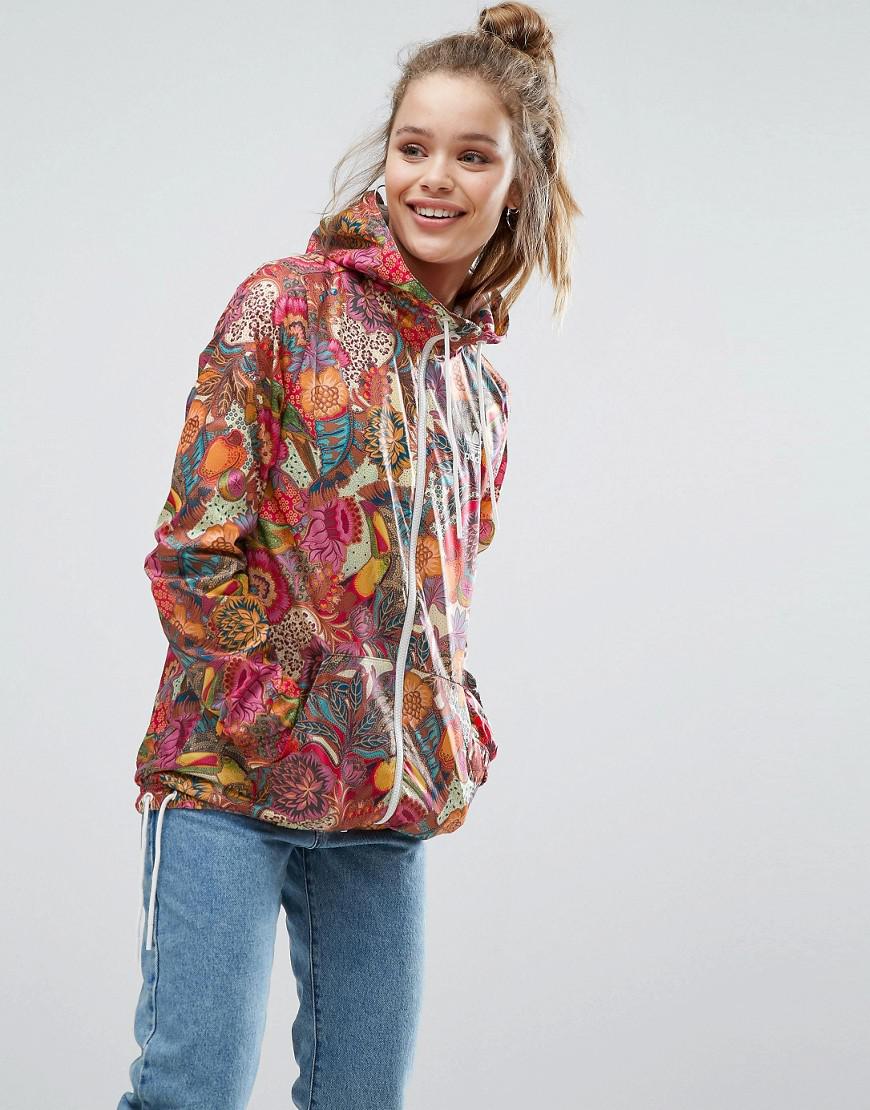 adidas Originals Farm Bright Floral Print Festival Windbreaker Jacket | Lyst