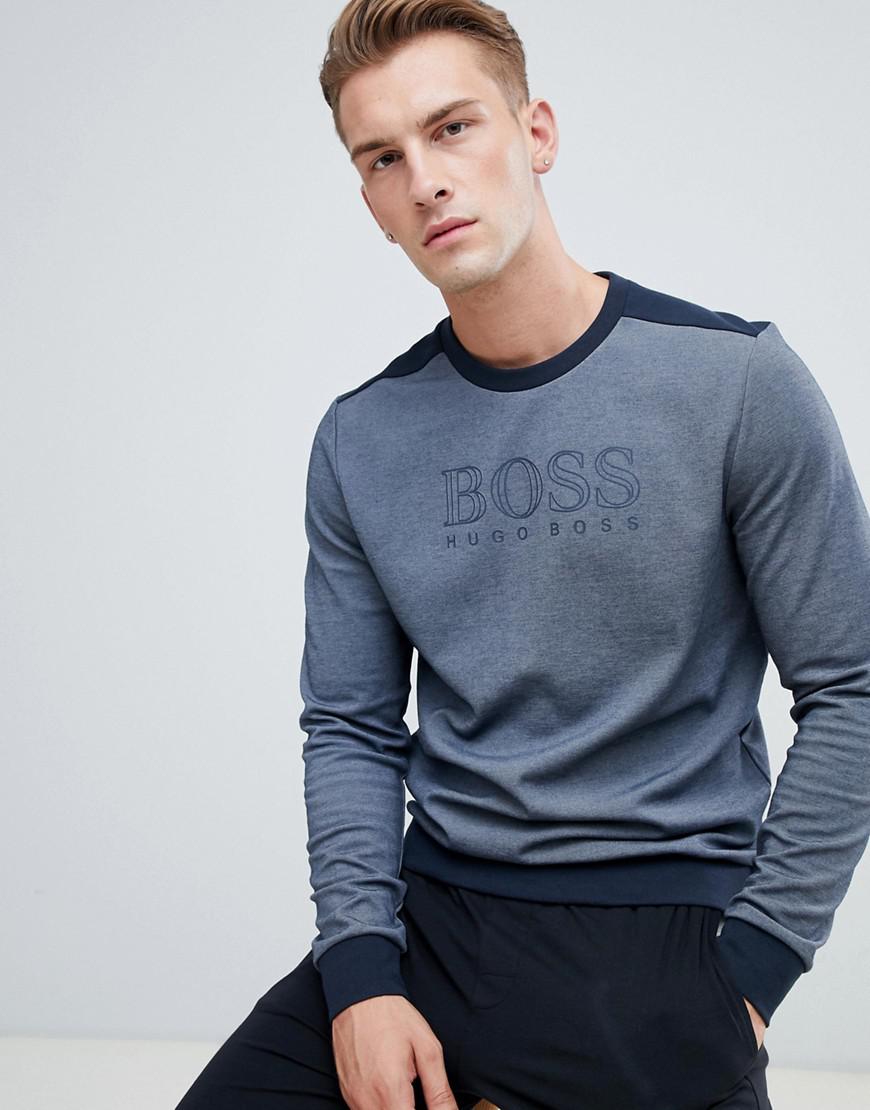 boss bodywear crew neck tracksuit navy