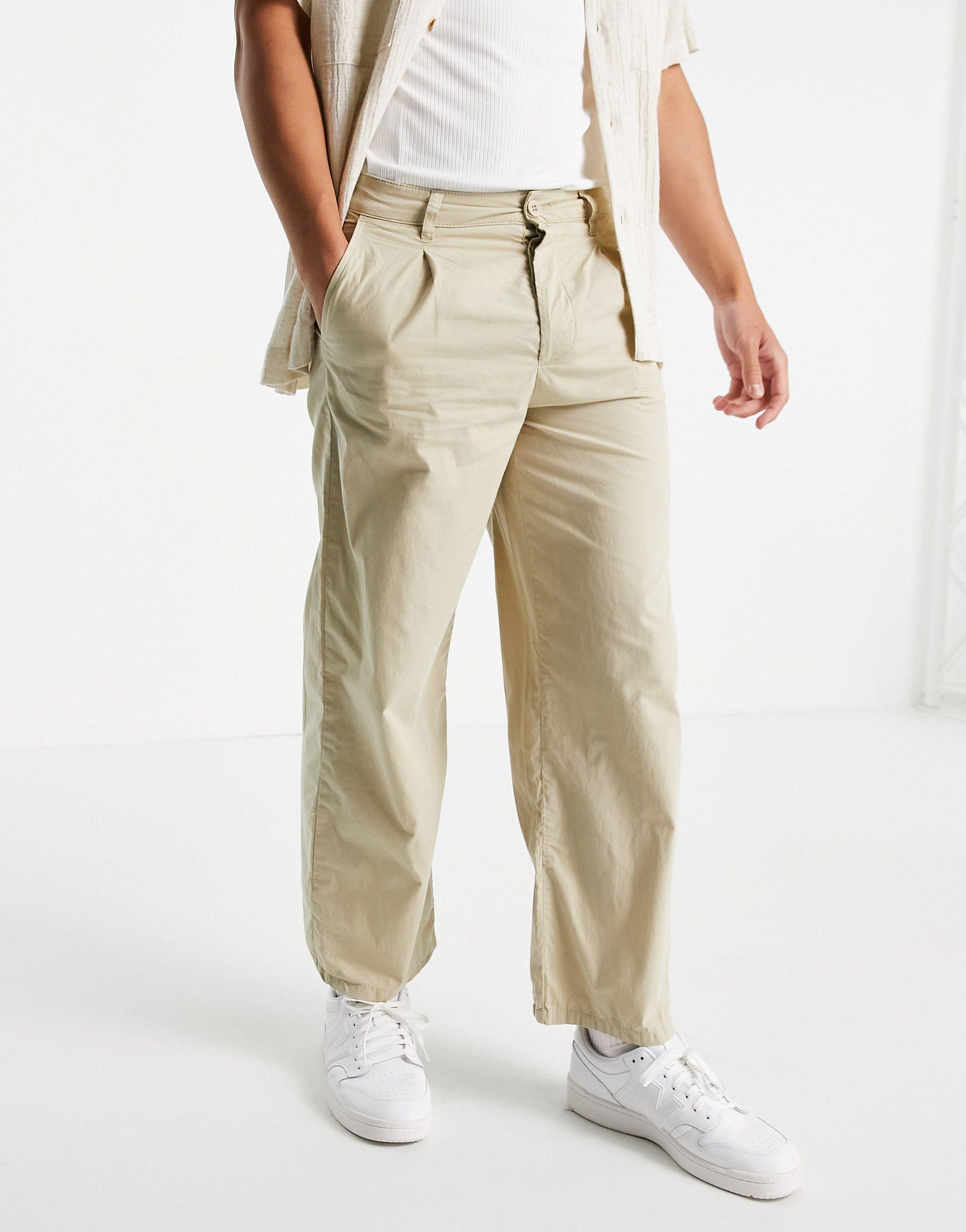Pantalon large léger à plis - beige ASOS pour homme en coloris Neutre | Lyst
