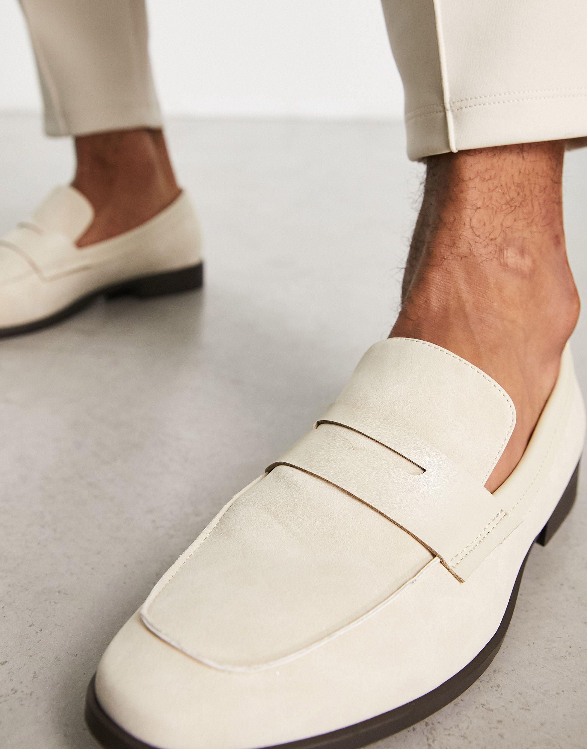 LONDON REBEL X Faux Leather Penny Loafers White for | Lyst