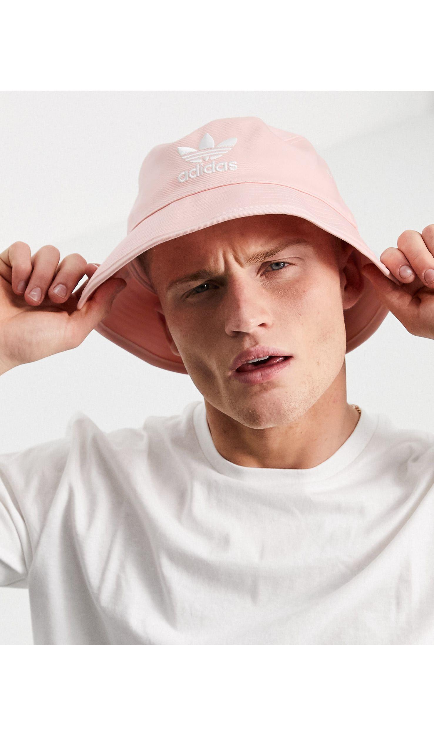 adidas Originals Bucket Hat Met Trefoil in het Roze voor heren - Lyst