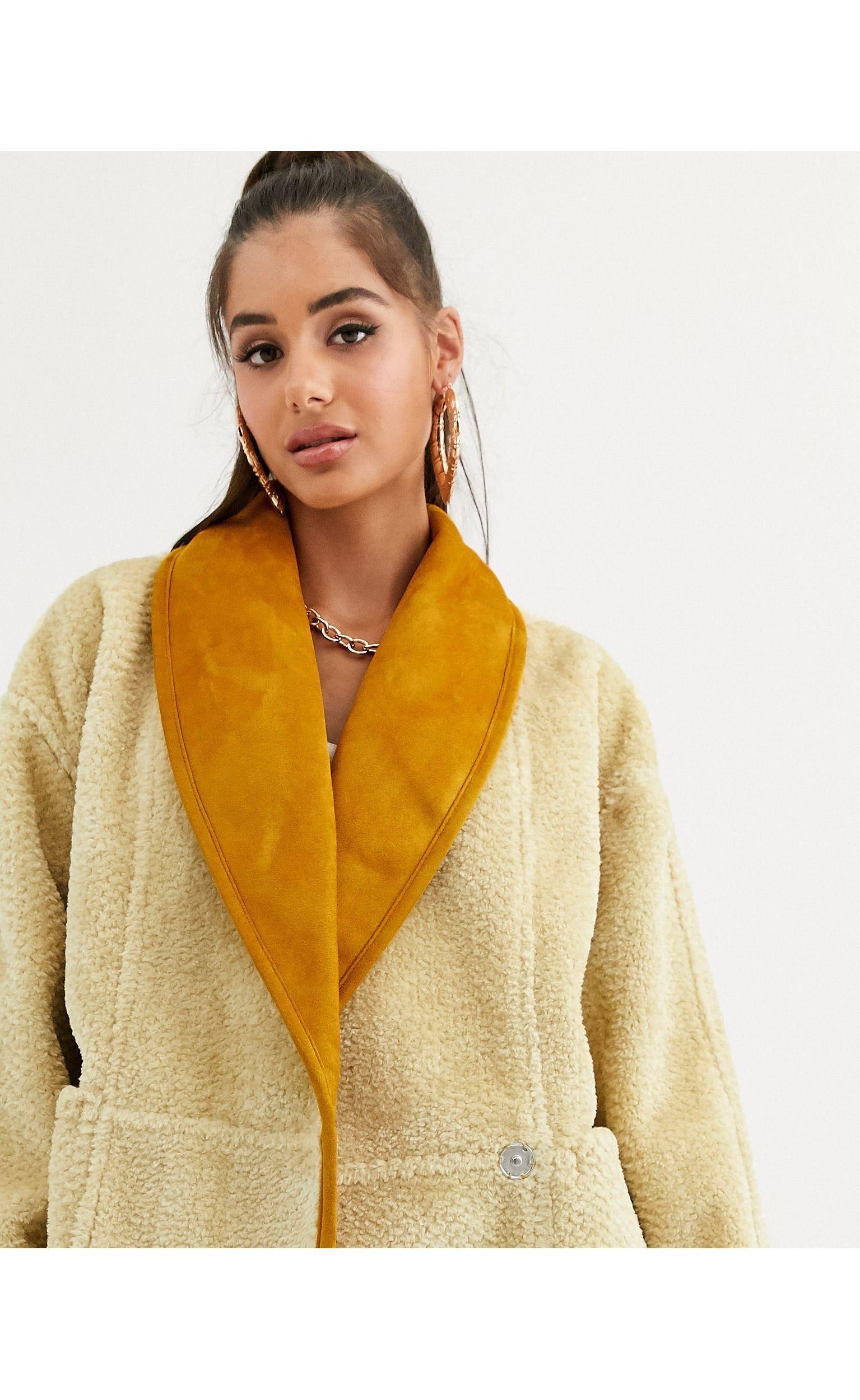 asos design teddy coat