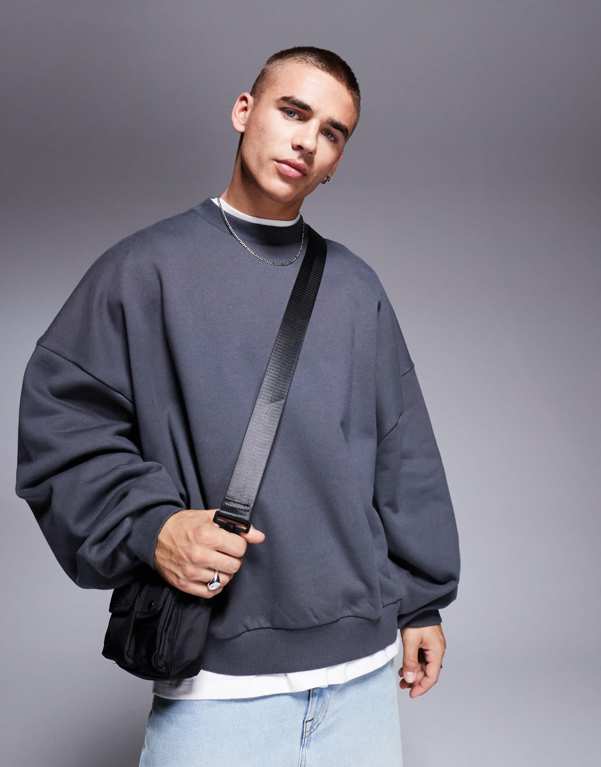 ASOS Premium Heavyweight Extreme Oversized Sweatshirt 400gsm in Blue for Men Lyst Canada
