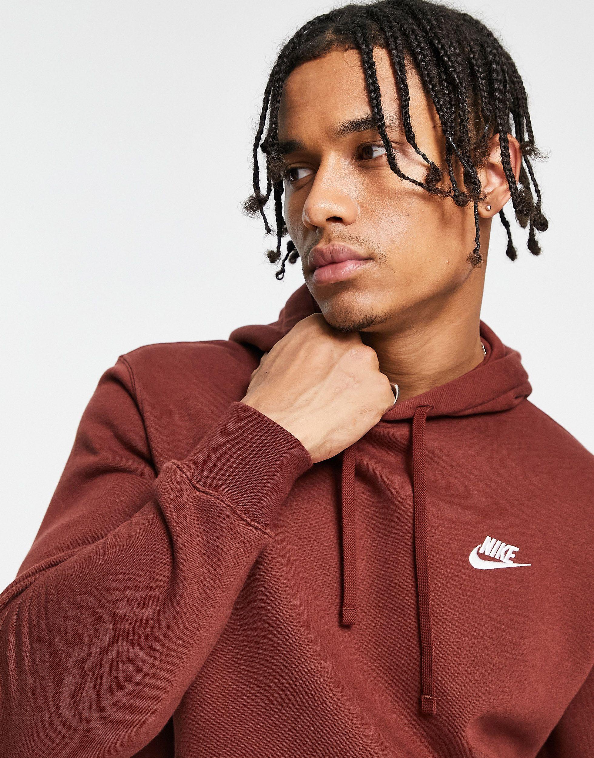 Nike Club Hoodie in Brown for Men Lyst