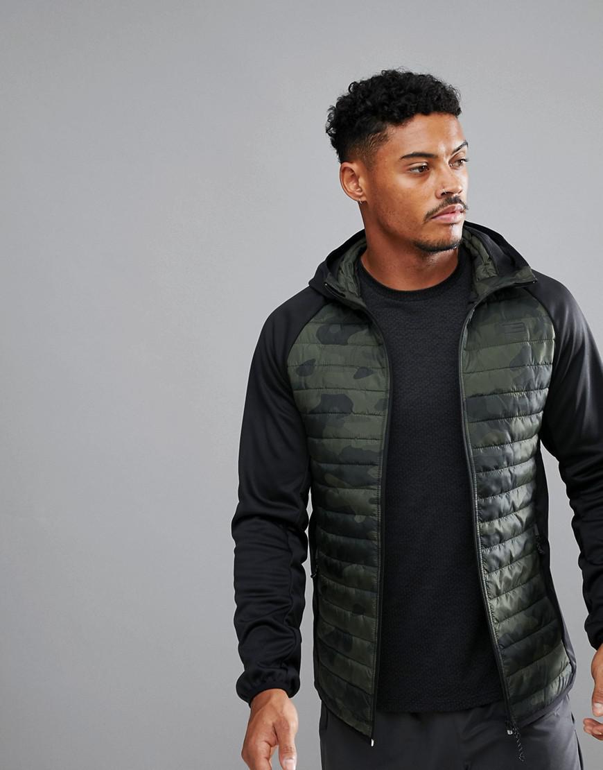 Jack & Jones Fleece Tech Multi Quilt Camo Jacket in Green for Men - Lyst