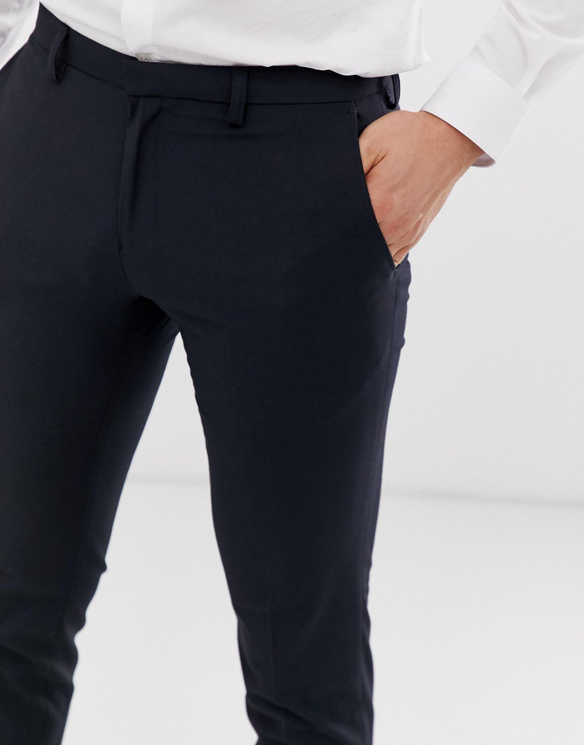 Pantaloni super skinny blu navy elegantiBurton in Materiale sintetico da  Uomo colore Blu | Lyst