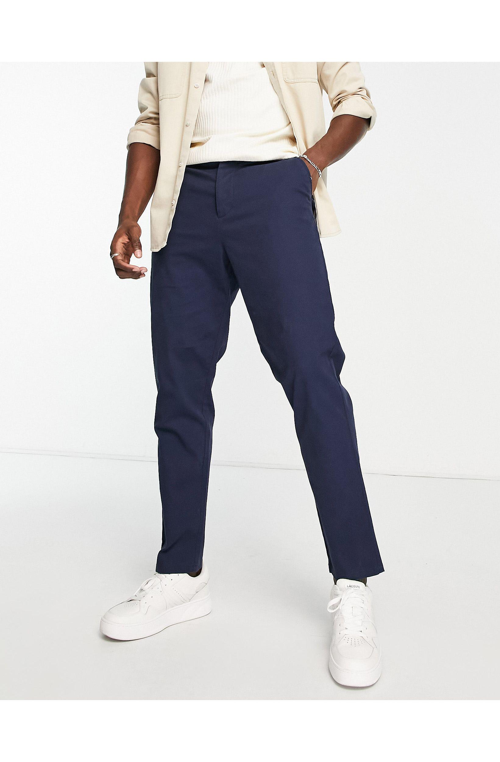ASOS Tapered Fit Chinos in Navy (Blue) for Men Lyst