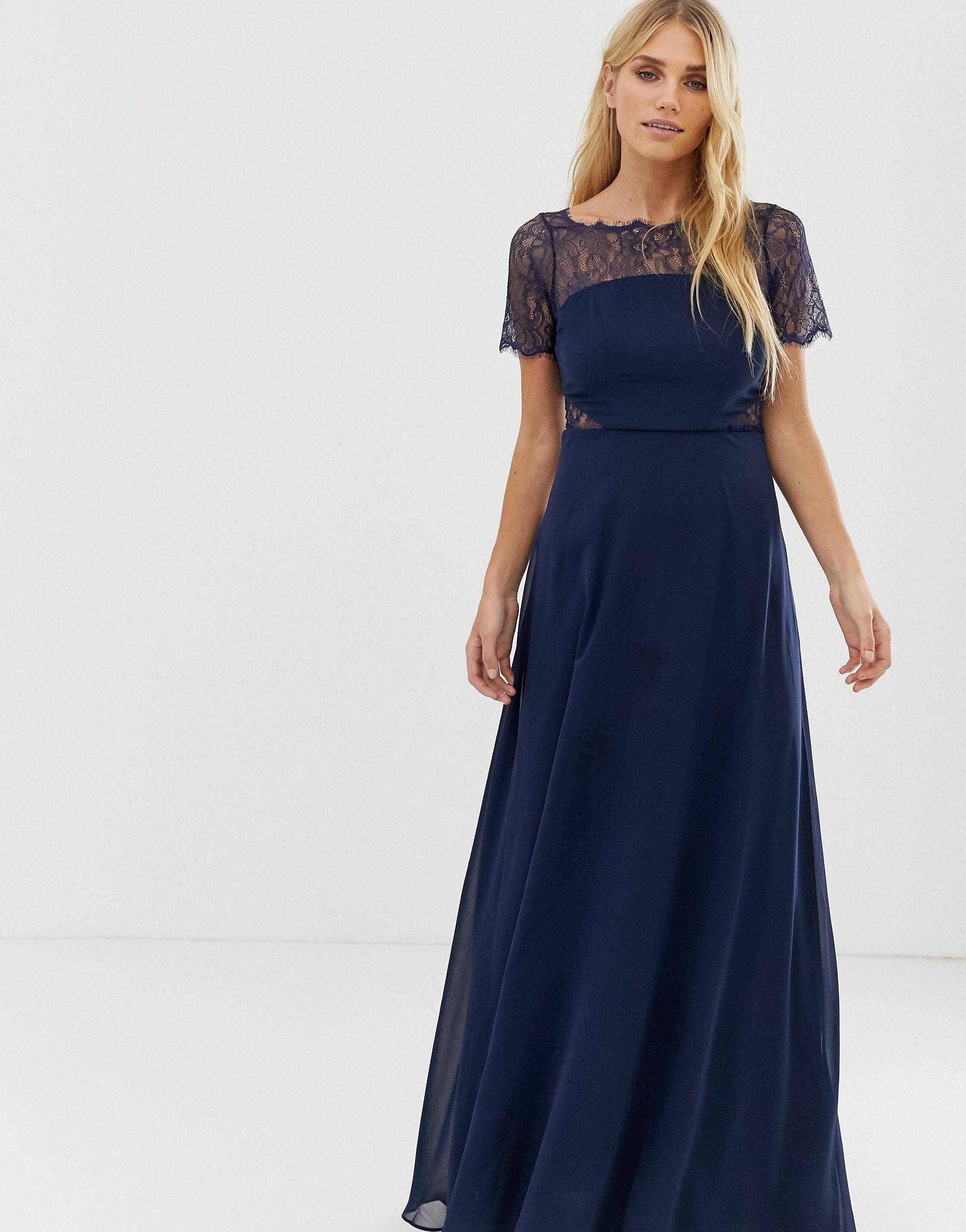 asos lace insert panelled maxi dress