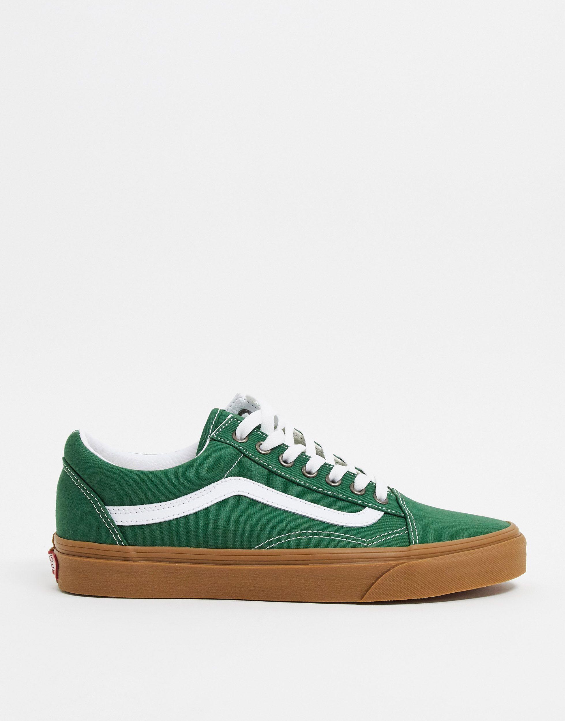 Old Skool Gum Sole Trainers in Green for Men |