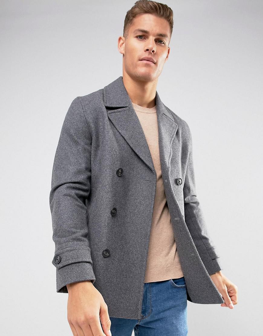 grey wool peacoat