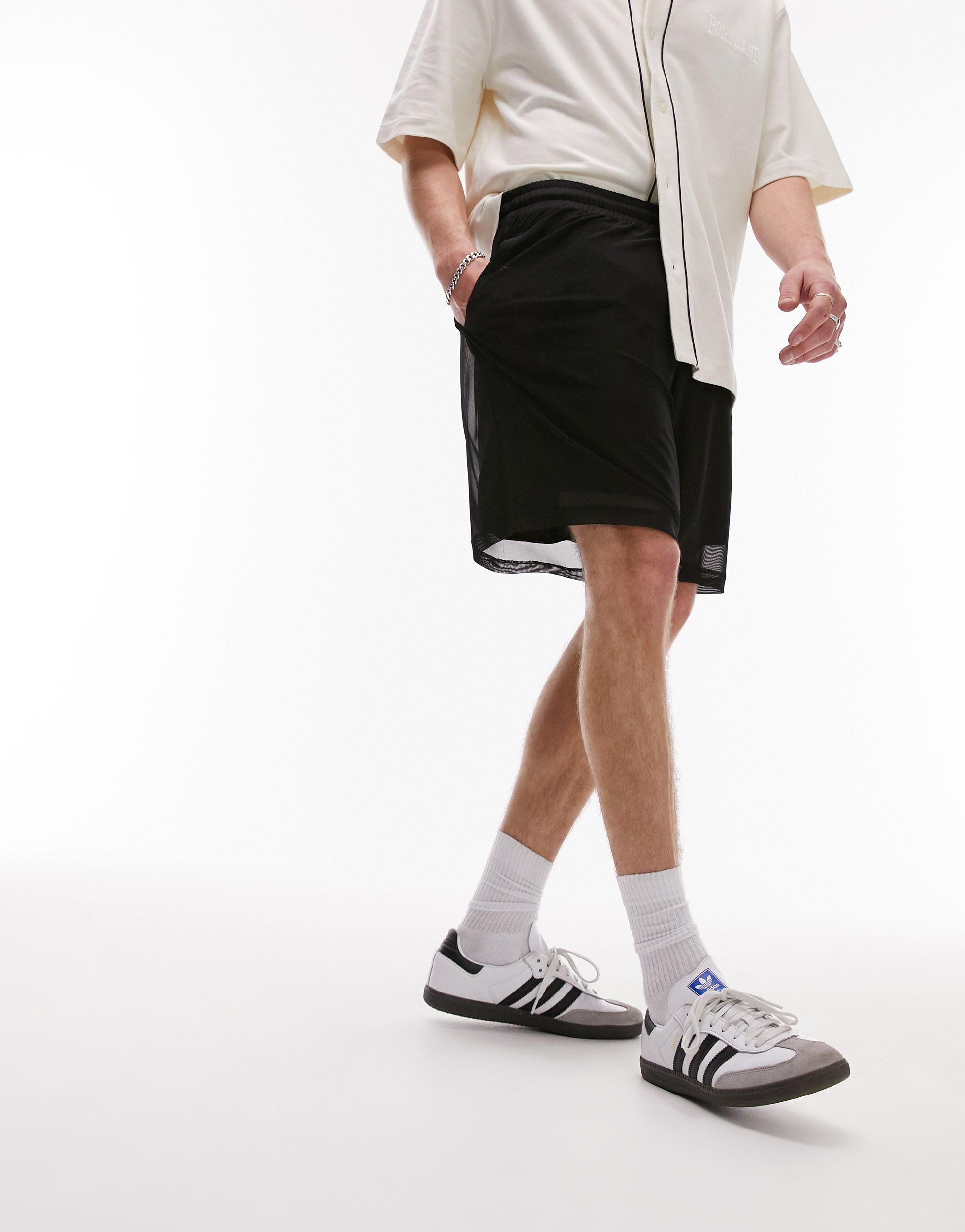 TOPMAN Oversized Mesh Layered Shorts in for Men |