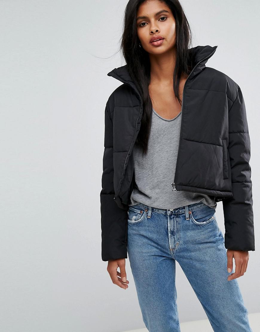 Cropped Puffer Coat Black Clearance, SAVE 55%.