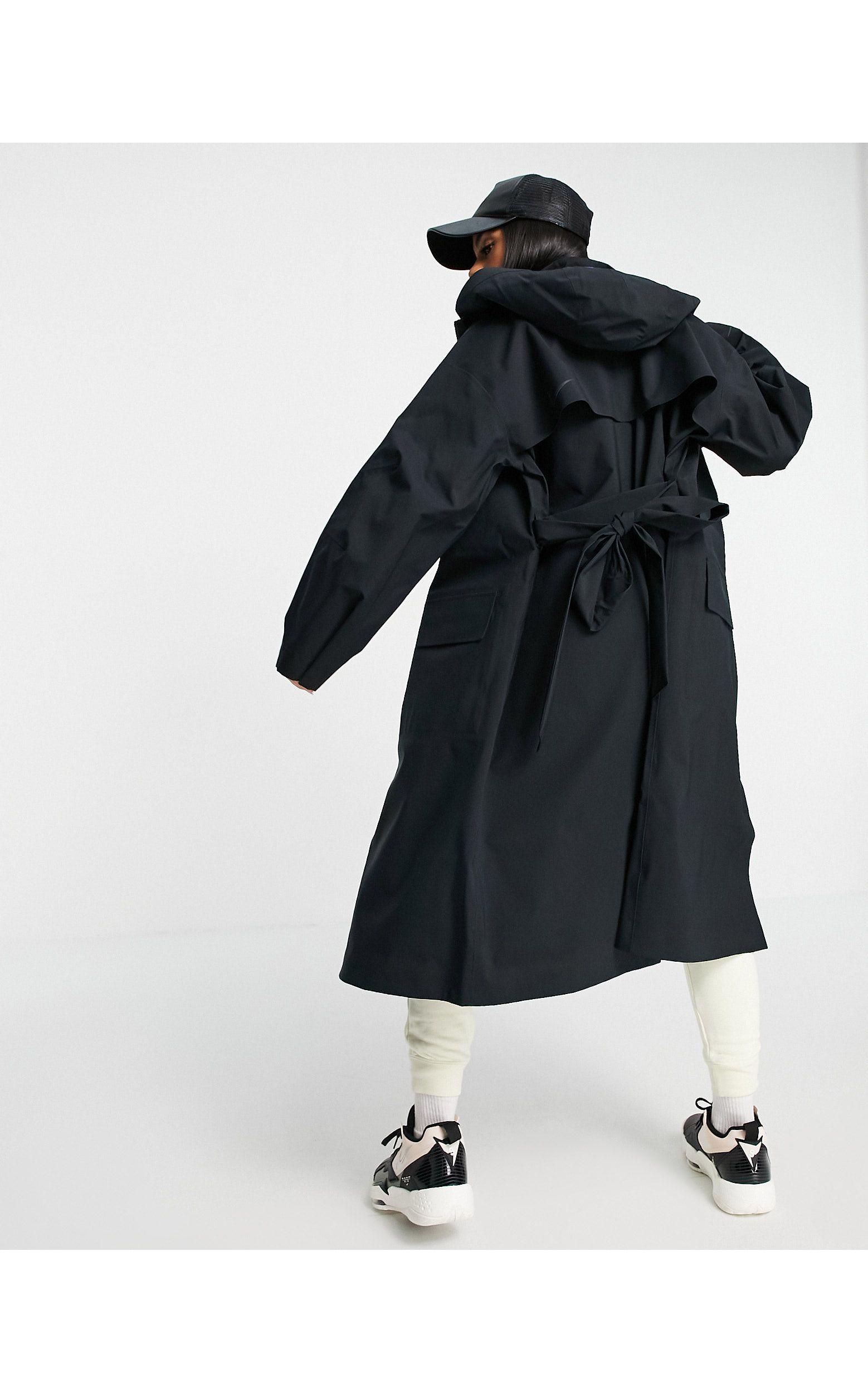 nike trench coat black