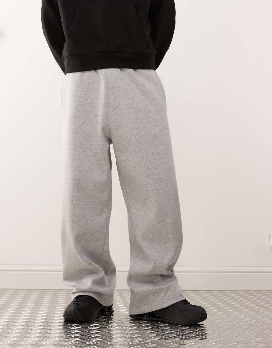 Weekday Heavyweight Jersey Oversized Wide Leg joggers in Grey for