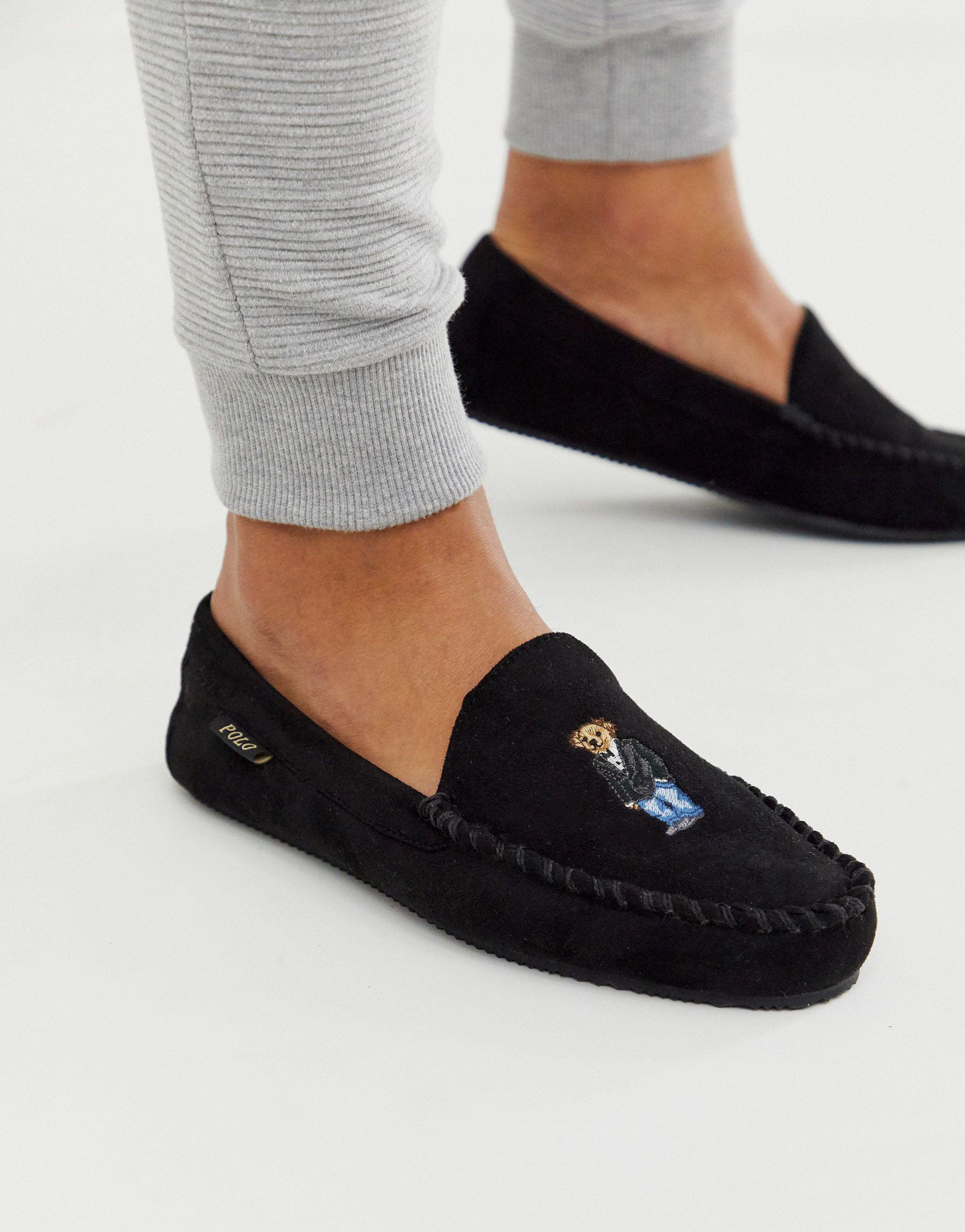 Ralph Lauren Polo Pantoffels Met Smoking beer in het Zwart voor heren Lyst NL