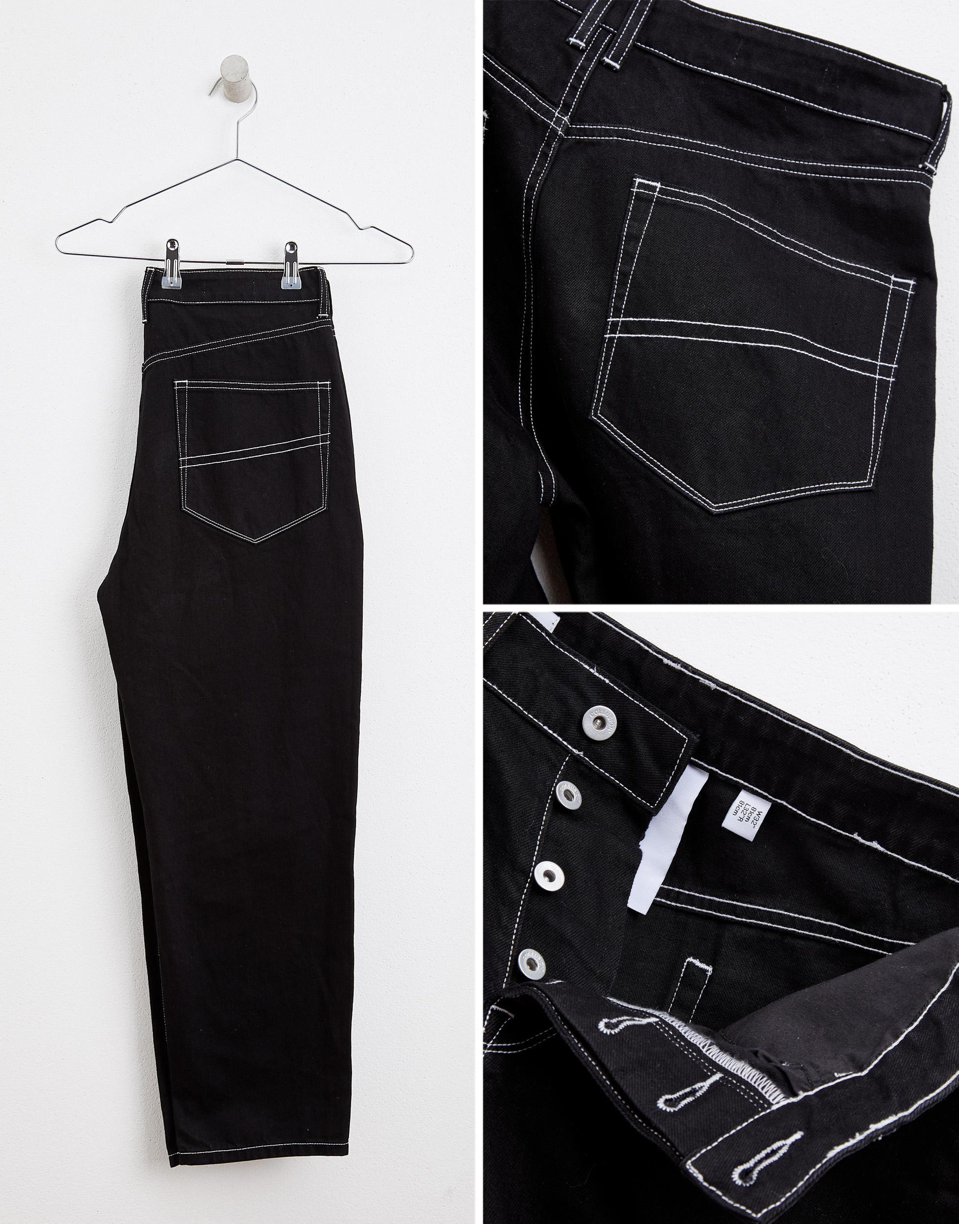 Collusion X004 Skater Jeans With Contrast Stitch in Black for Men | Lyst