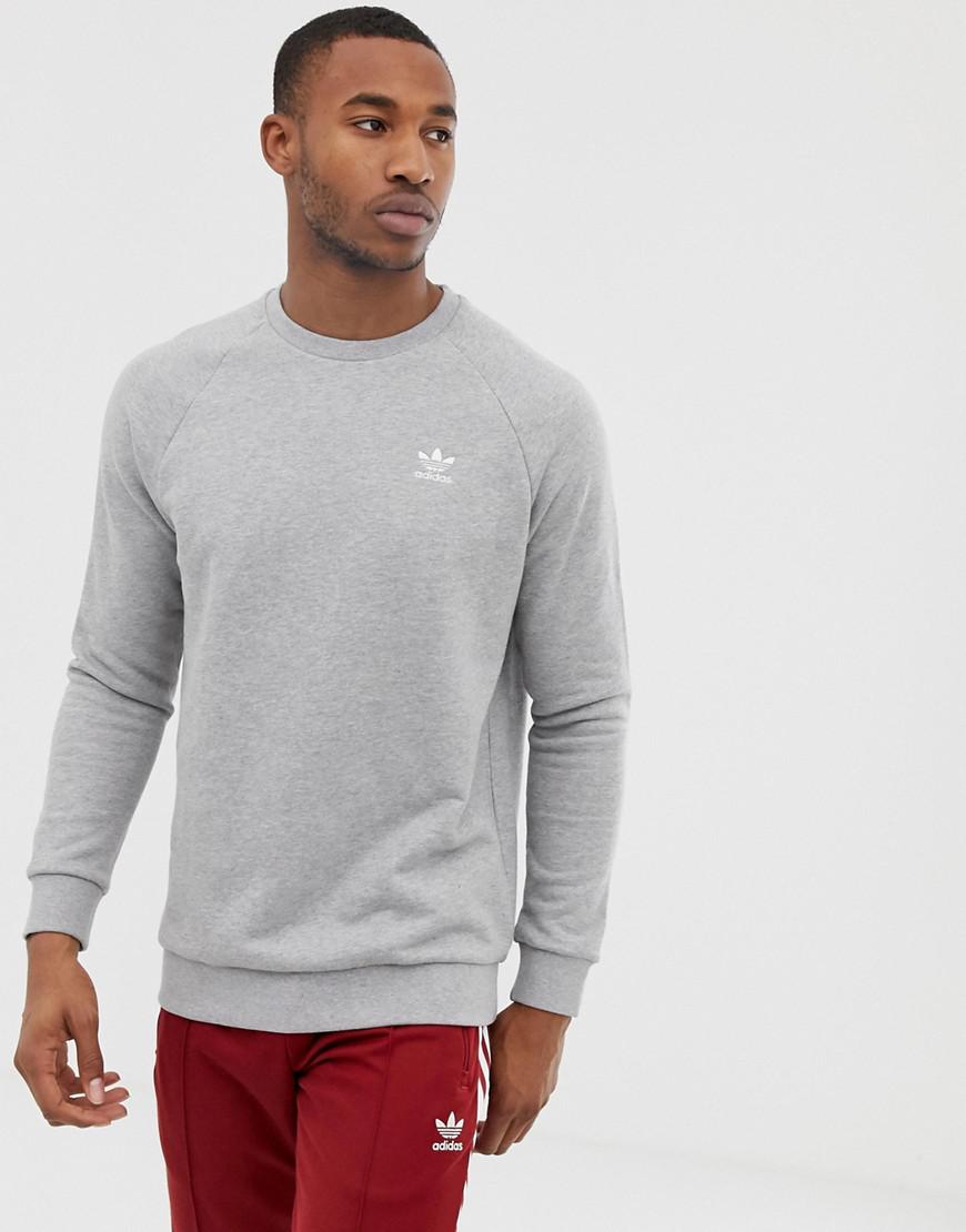 adidas originals sweatshirt with embroidered small logo grey shop clearance  - discount online store