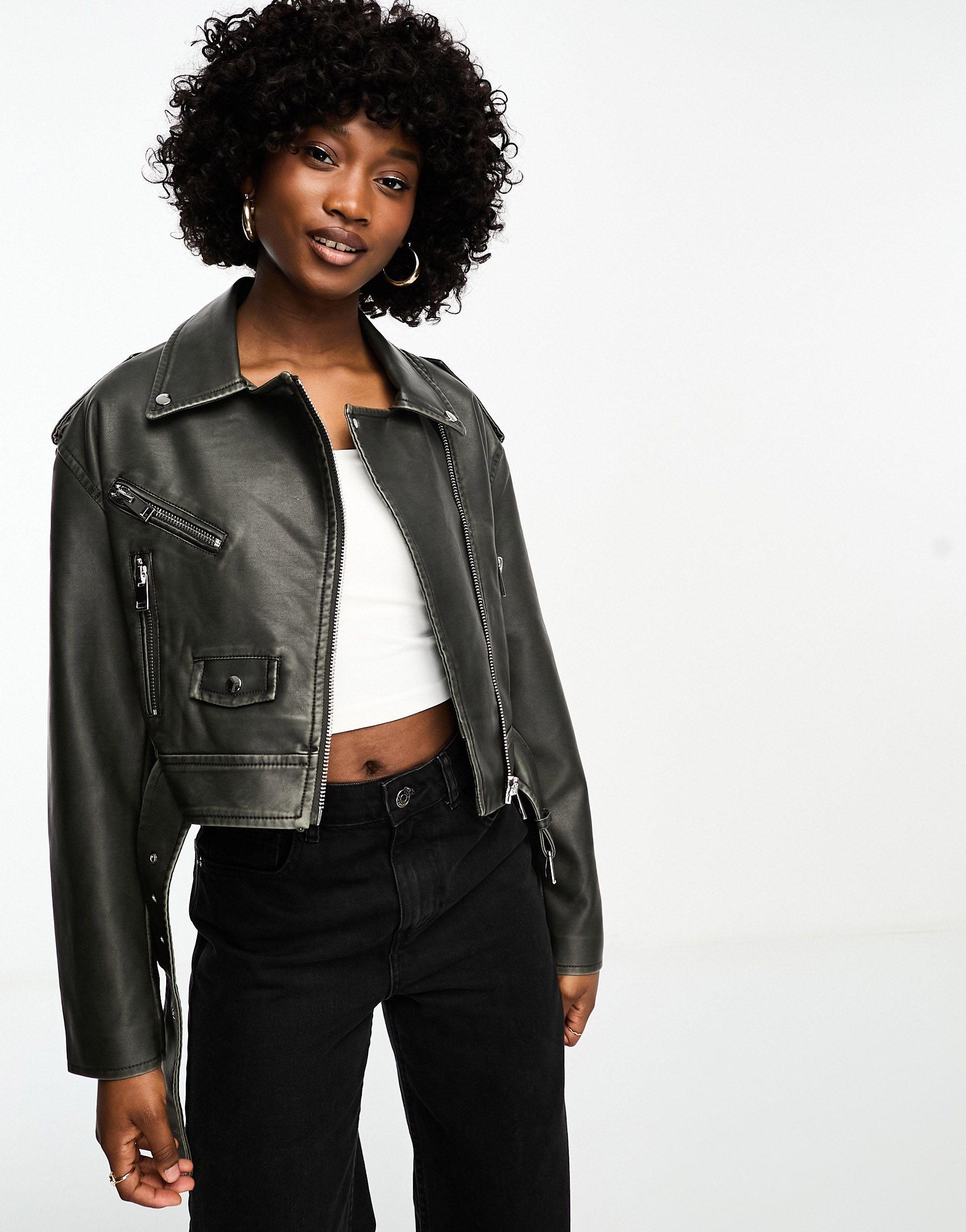 Mango Fitted Biker Jacket in Black Lyst Canada