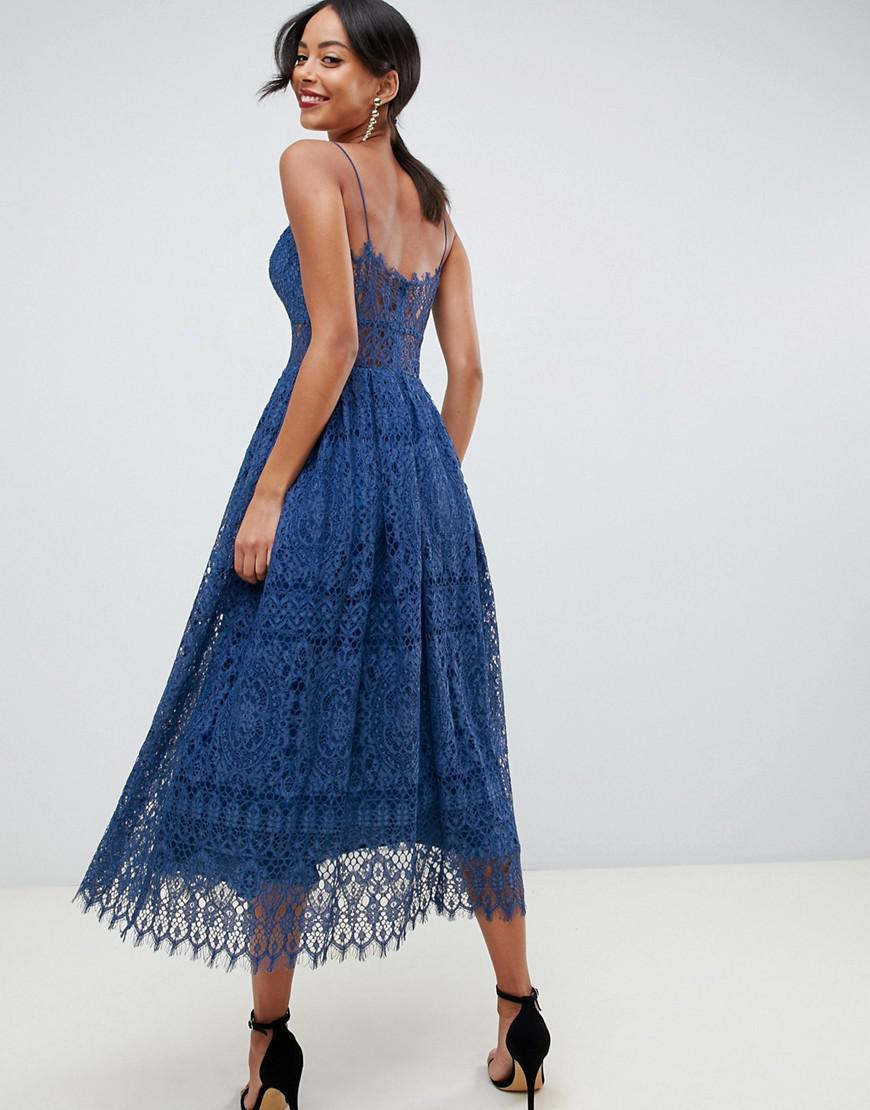 asos tall lace cami midi prom dress
