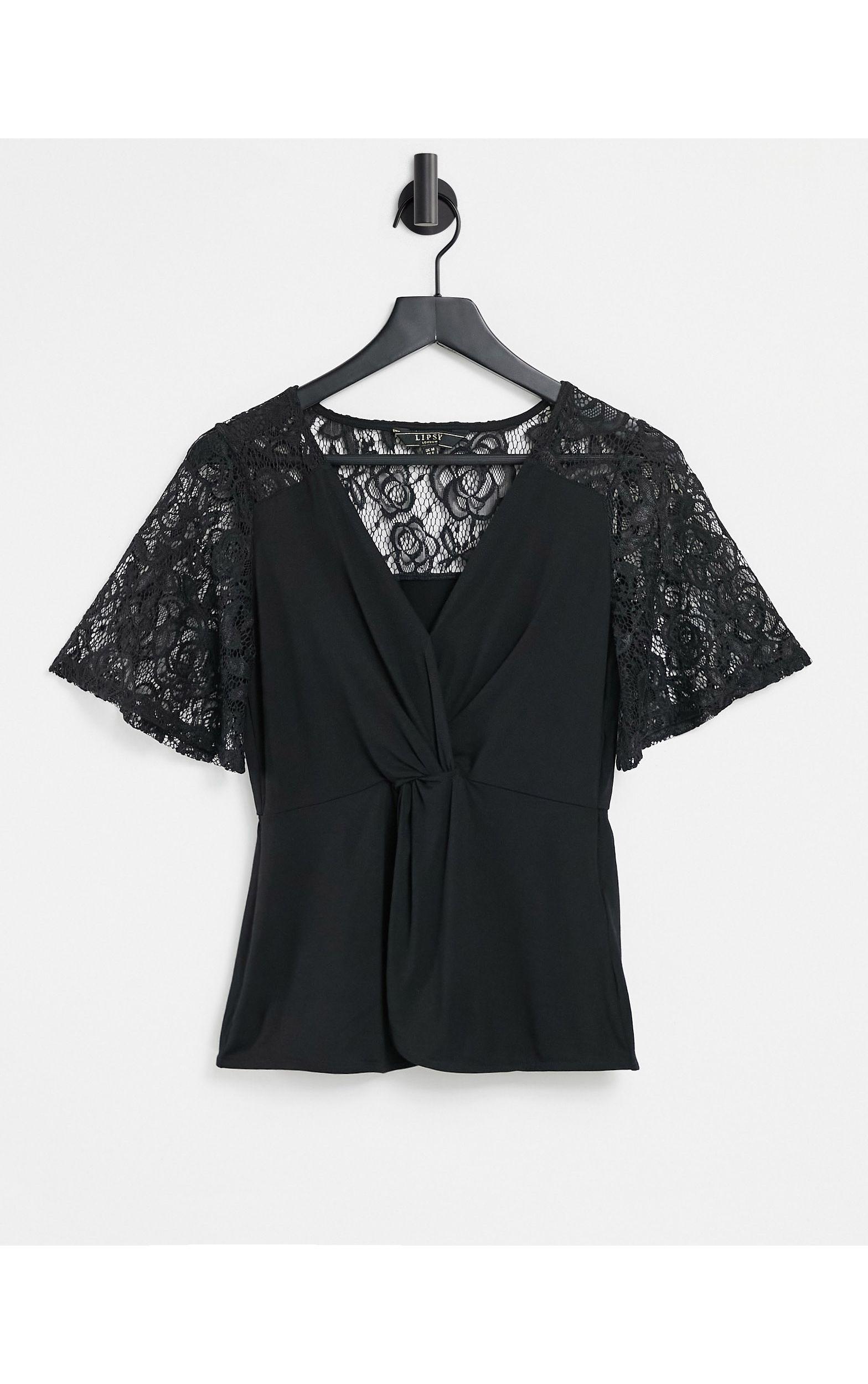 lace flutter sleeve top