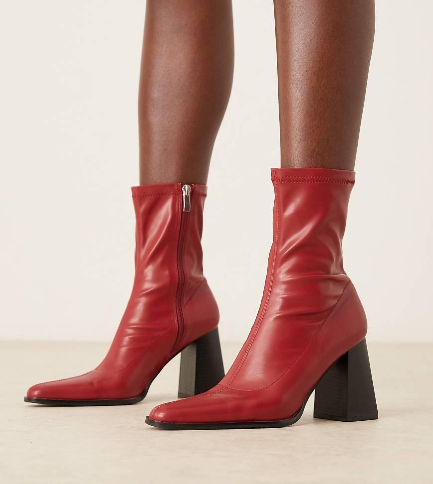 Raid Wide Fit Whisper Block Heeled Ankle Boots With Pointed Toe in