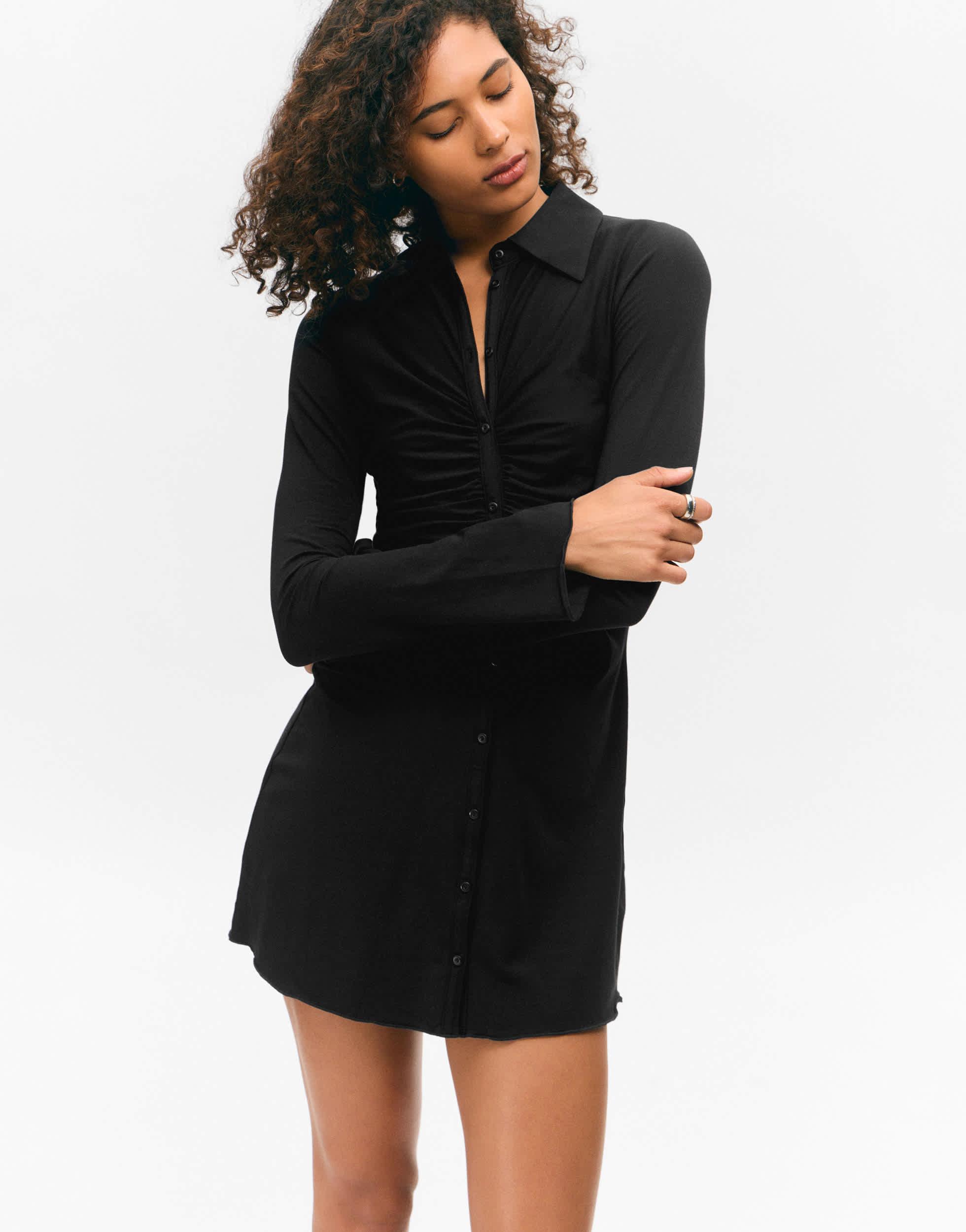 monki moa shirt dress Monki + Oversized Cotton Shirt Dress