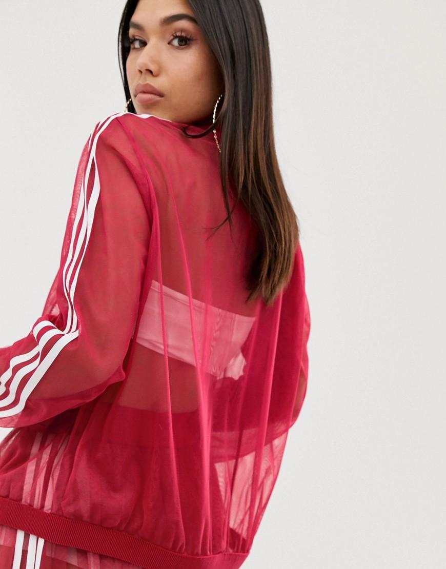 adidas Originals Sleek Mesh Tulle Track Jacket In Pink | Lyst