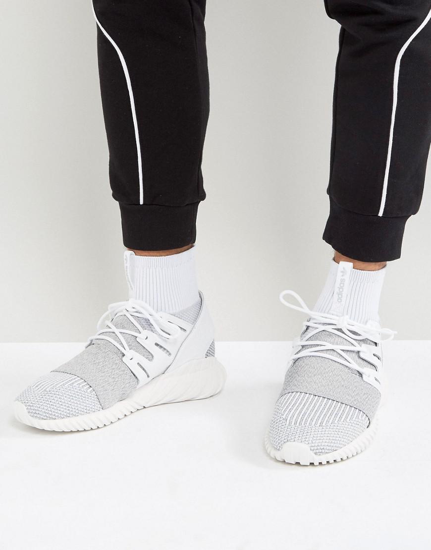 adidas originals tubular doom sock primeknit trainers in grey by3564