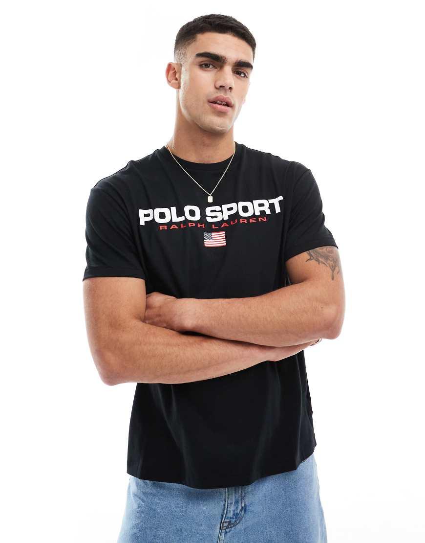 Polo Ralph Lauren Sports Capsule Logo T shirt in Black for Men Lyst UK