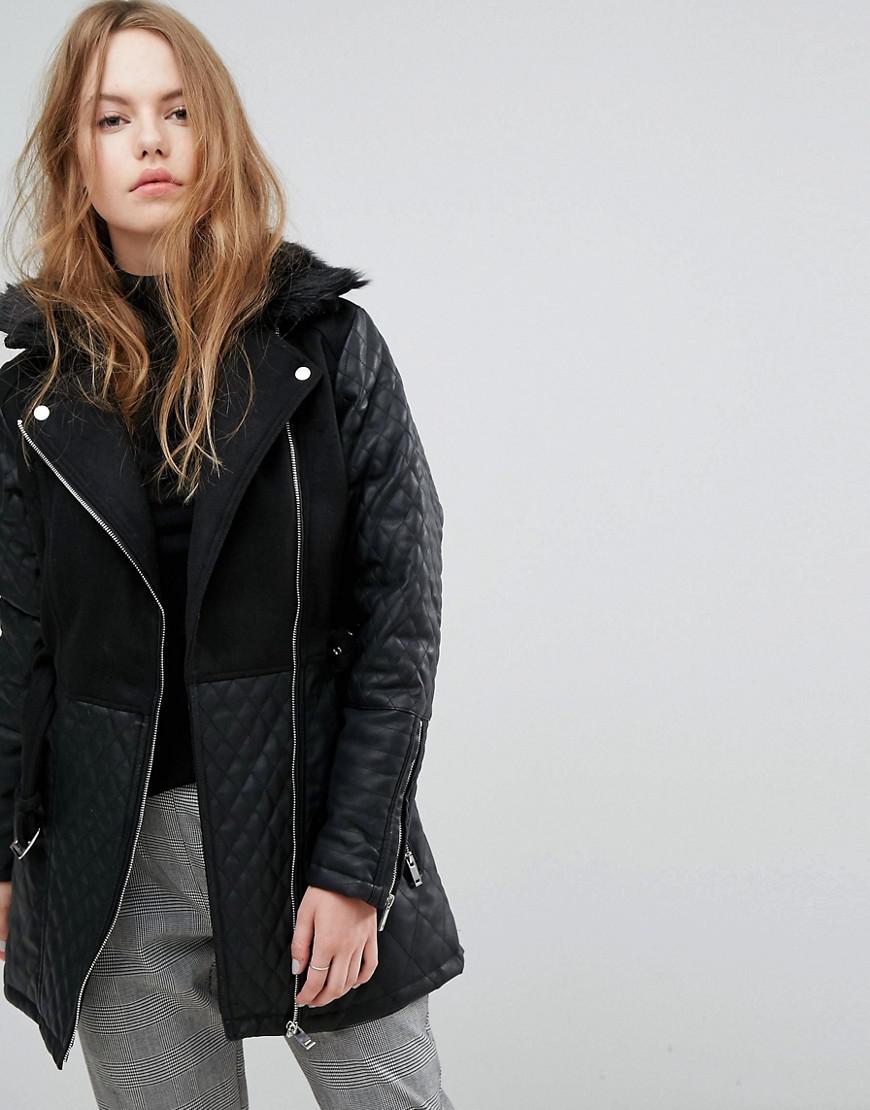 longline biker jacket