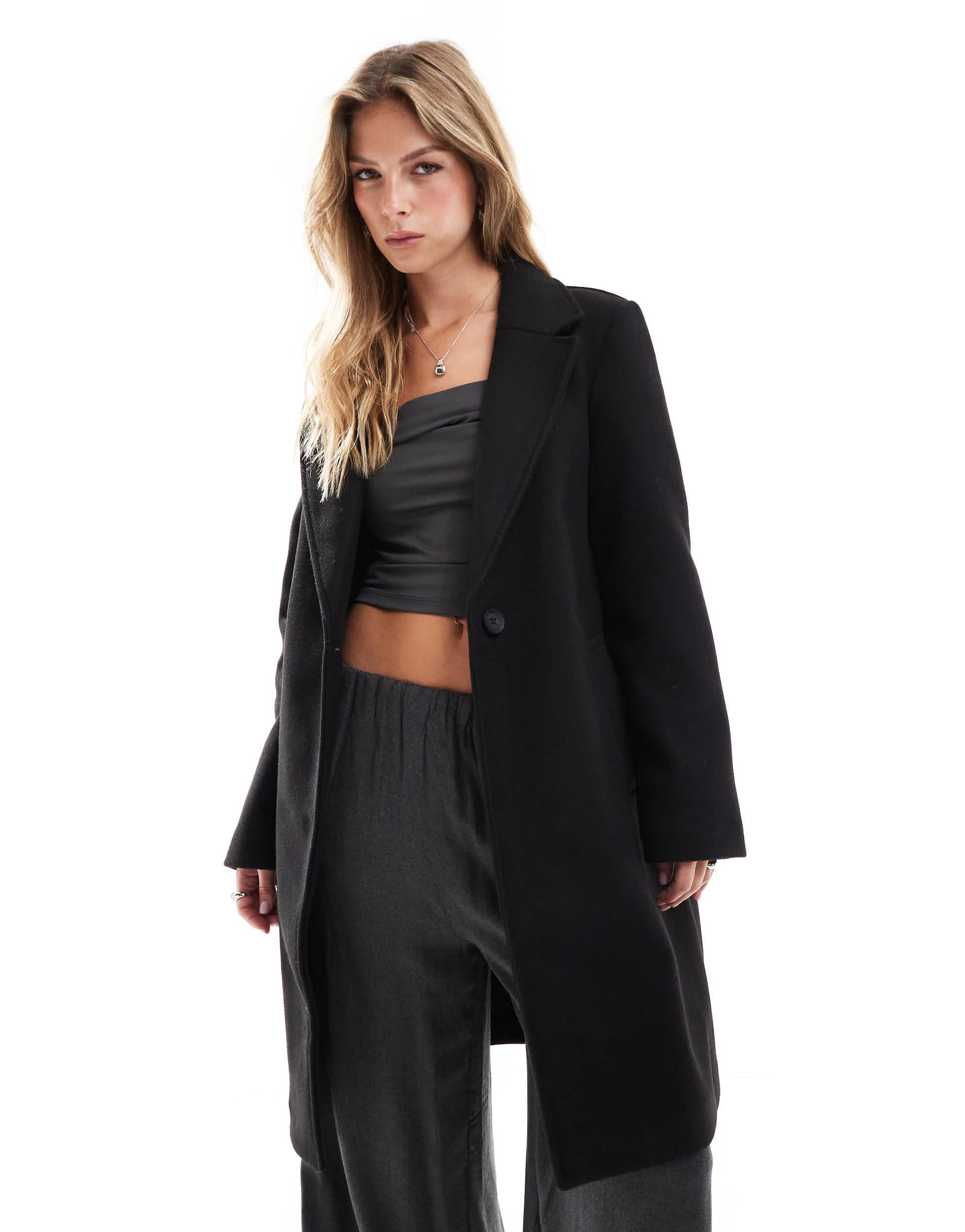 Stradivarius wool tie waist car coat deals