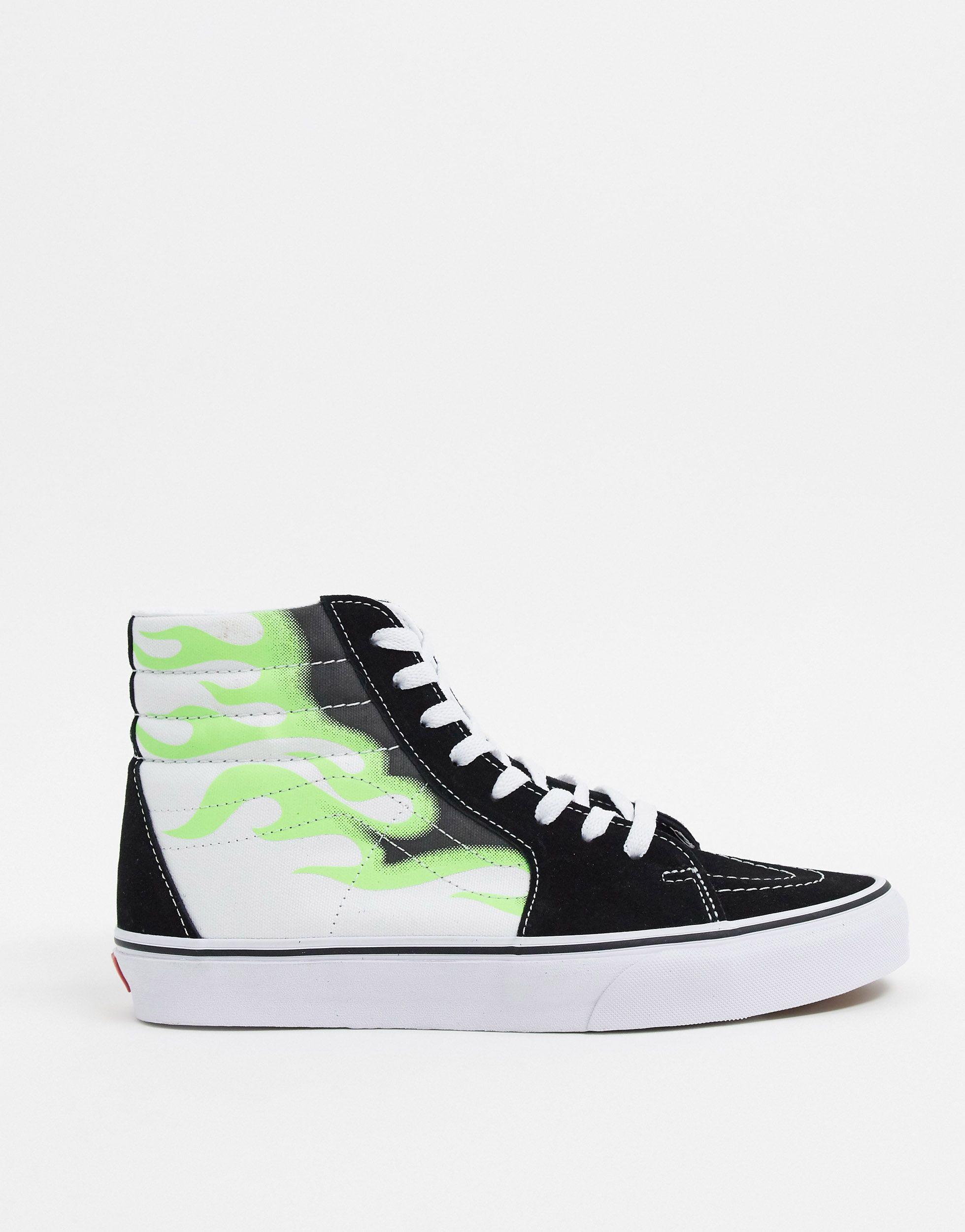 SK8-Hi - Baskets à motif flammes - /vert Vans pour homme | Lyst