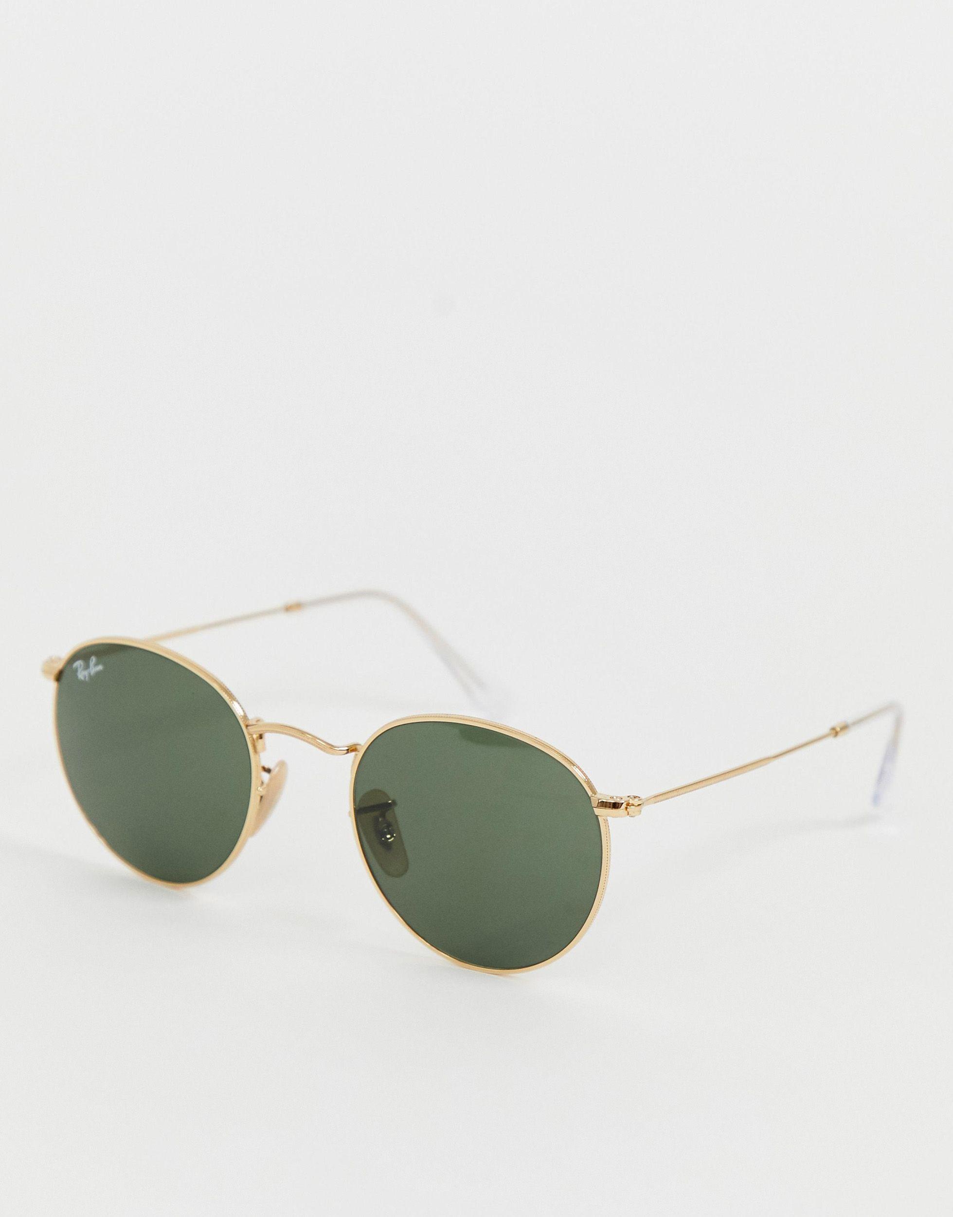 Ray-Ban Round Metal Sunglasses 0rb3447 in Gold (Metallic) | Lyst Australia