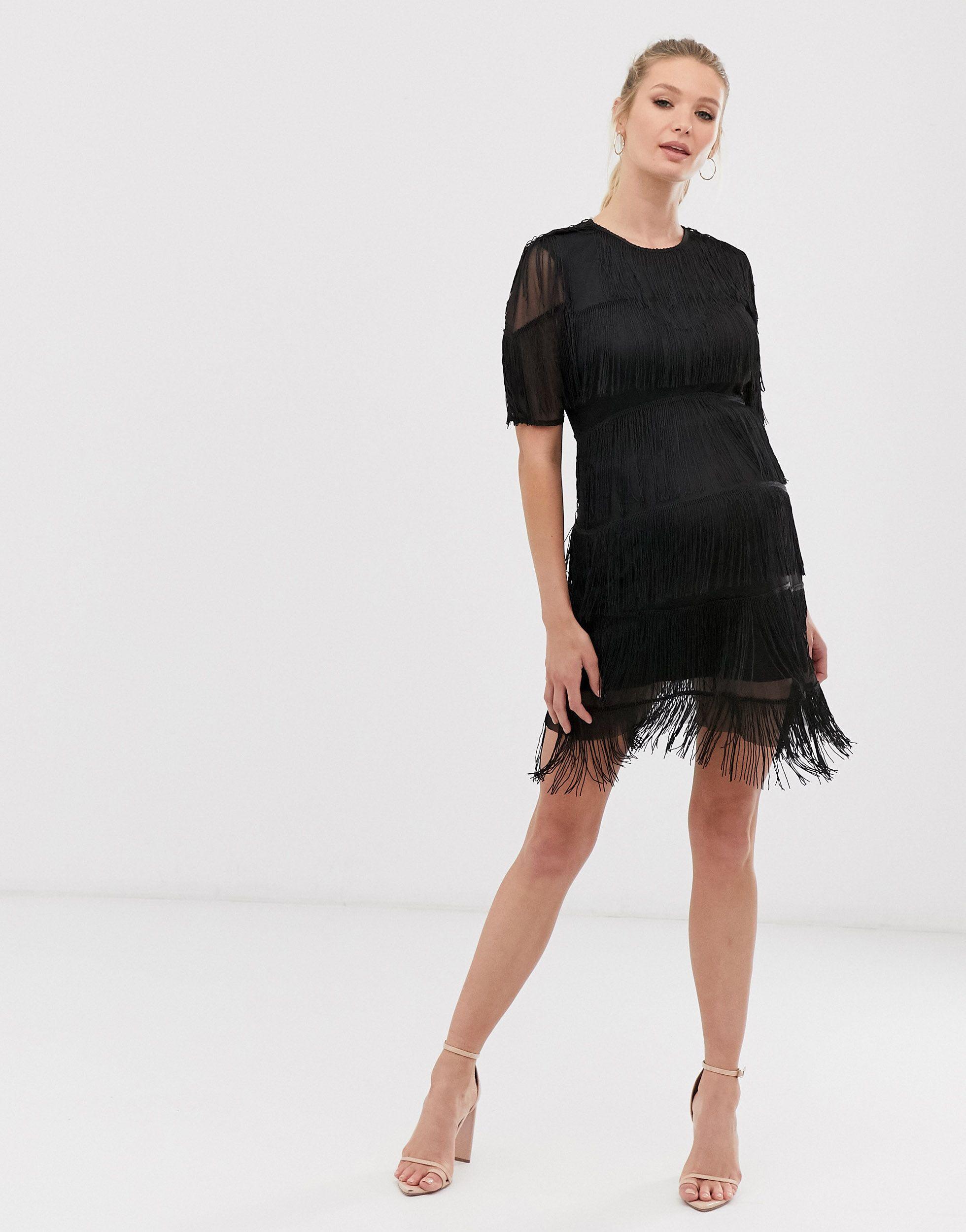 Fringe sale maternity dress