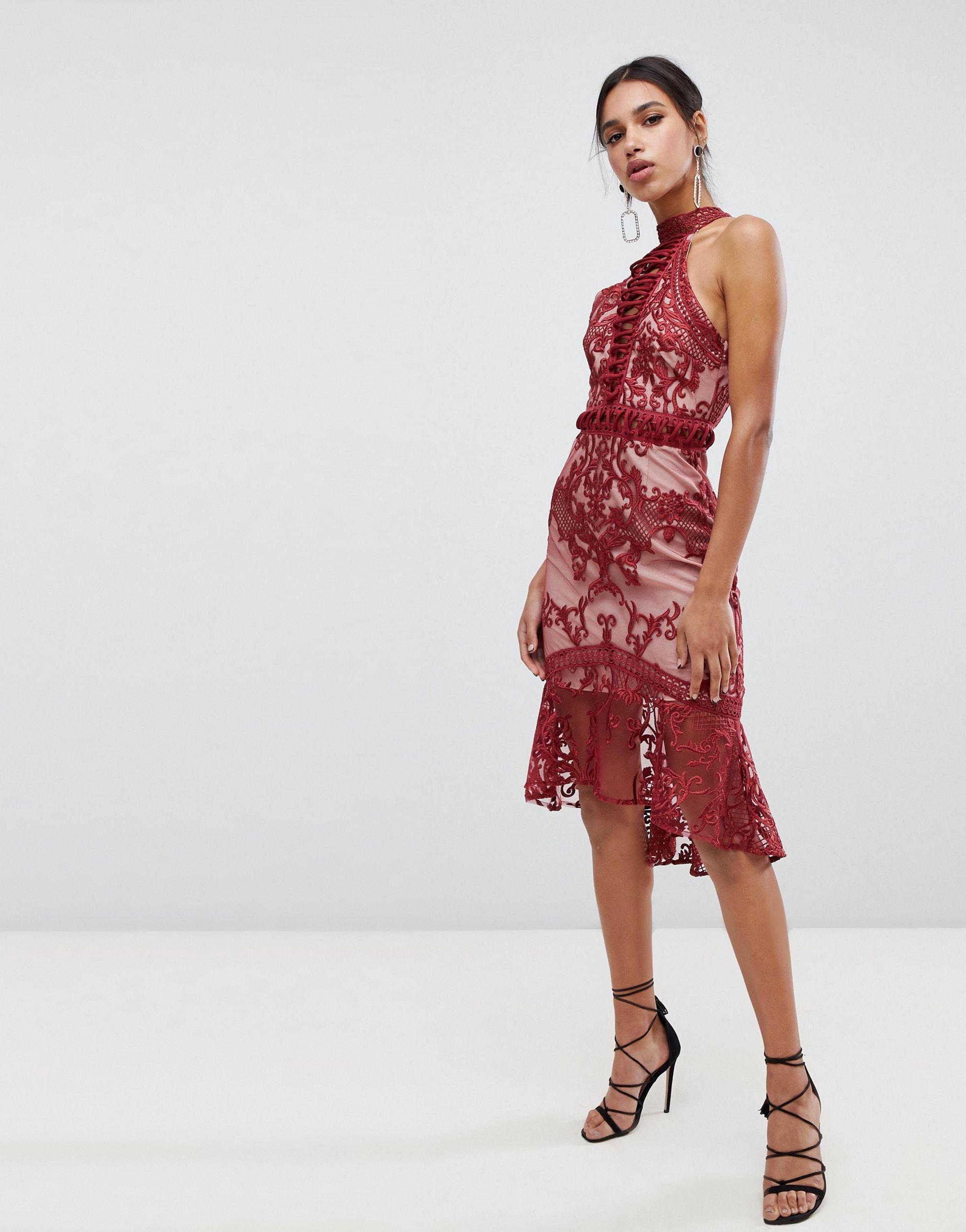 high neck peplum dress
