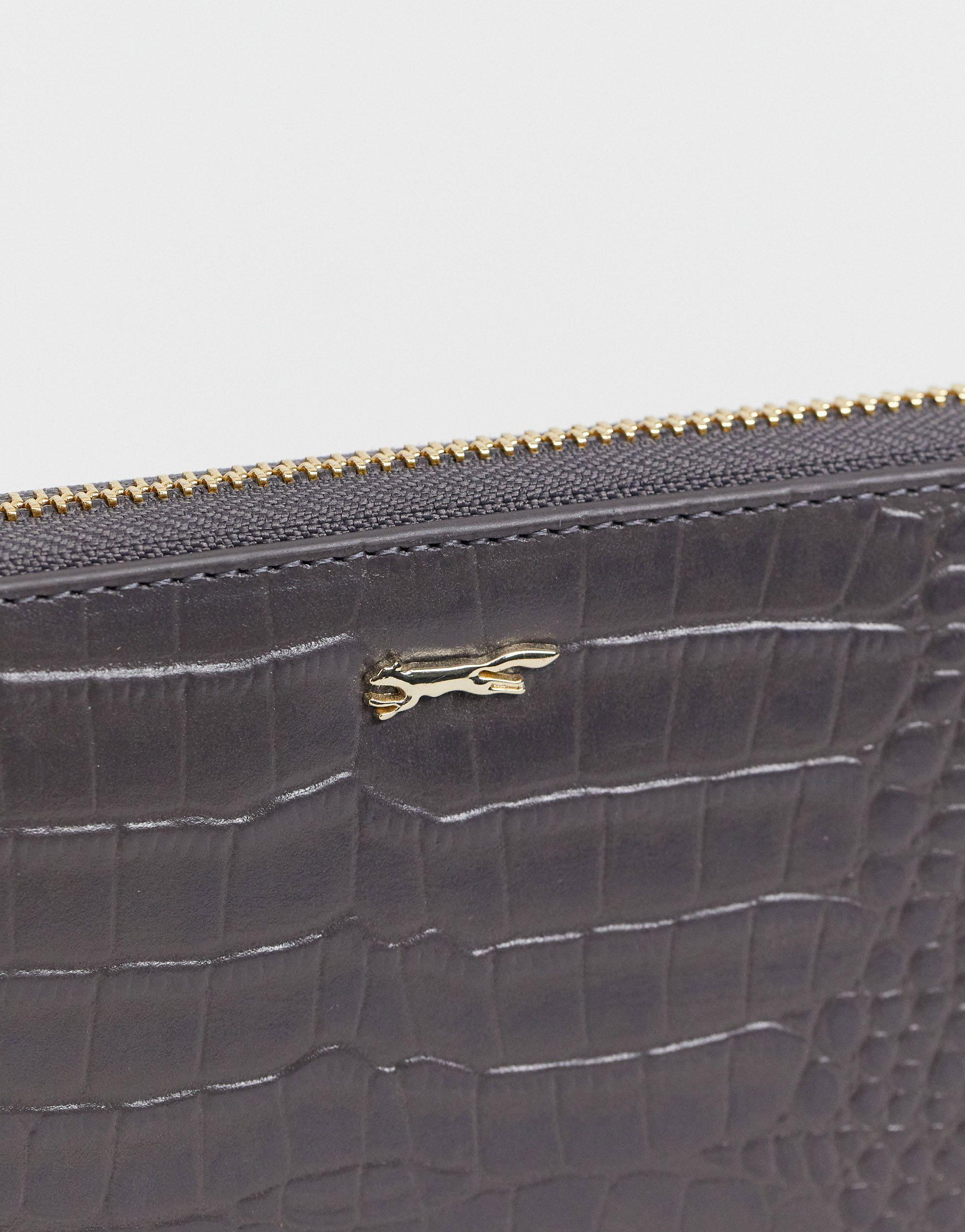 leather zip around wallet women's