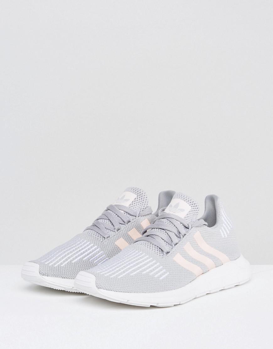 grey and pink adidas swift run